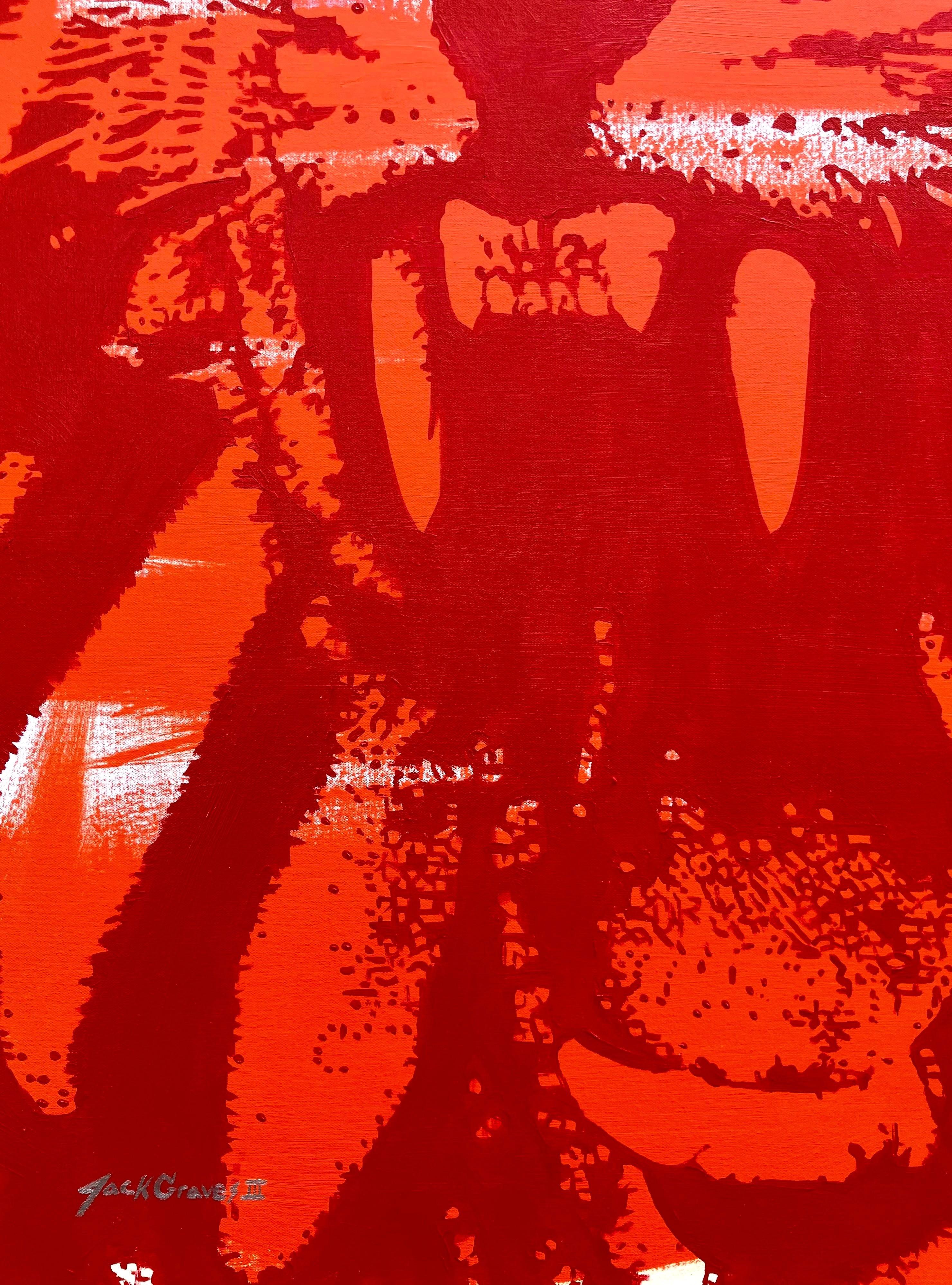 Tiger V /// Jack Graves Wildlife Großkatze Löwe Tierporträt Gemälde Leinwand (Zeitgenössisch), Painting, von Jack Graves III