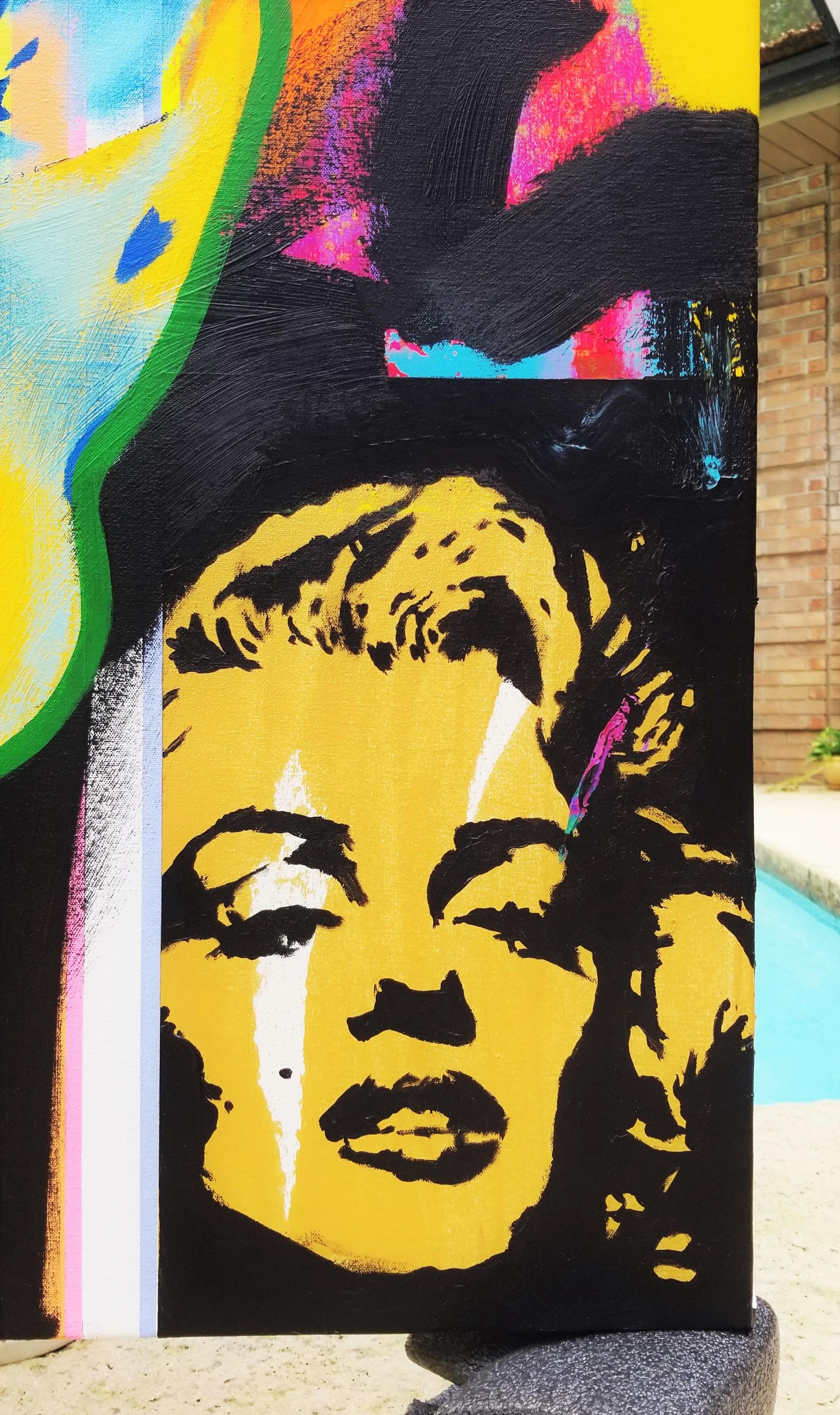 Toto's Shangri La Supreme /// Zeitgenössische Street-Pop-Art-Malerei Marilyn Large im Angebot 1