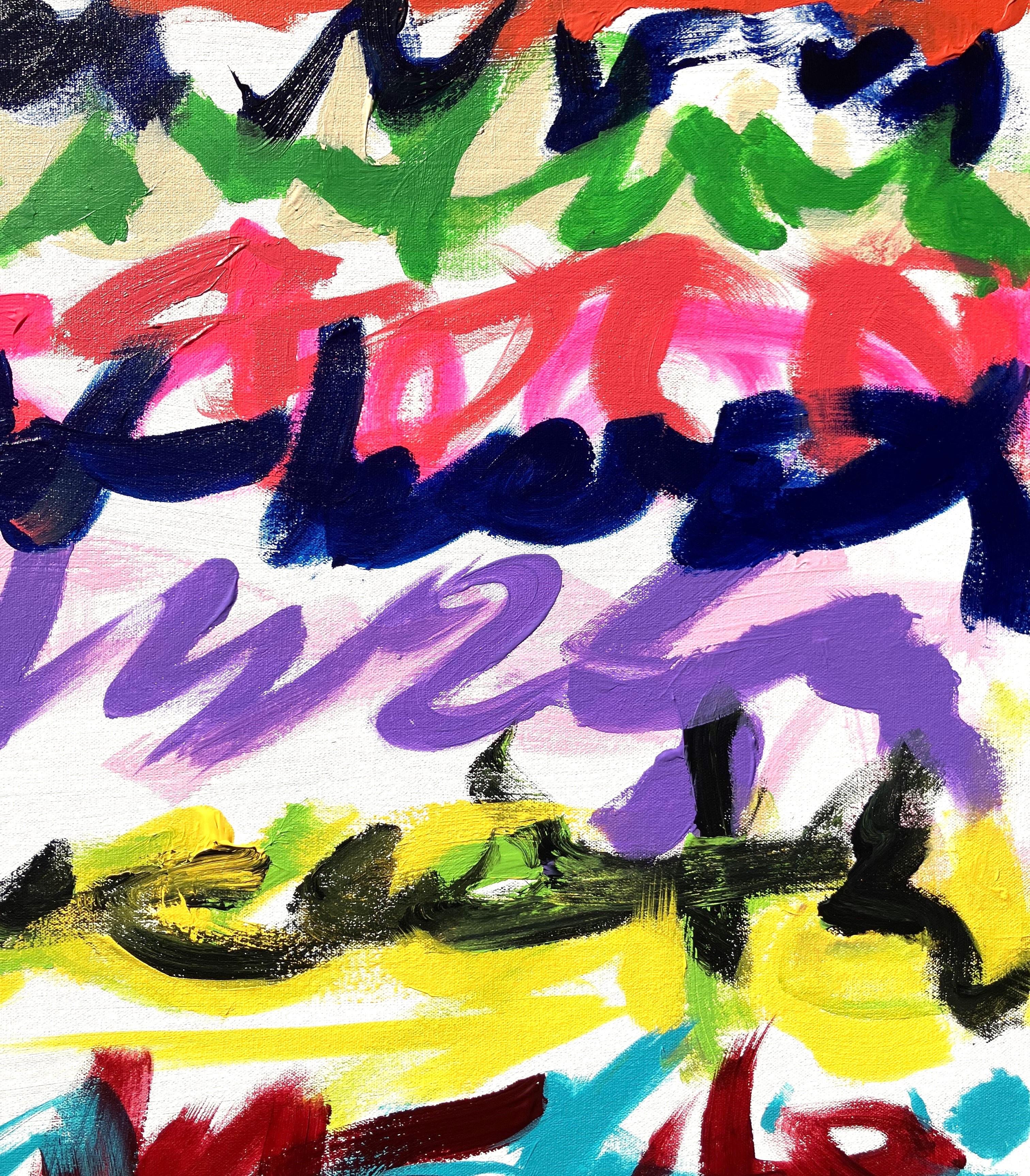 Trainspotting /// Contemporary Abstract Expressionist Colorful Typography Paint For Sale 1
