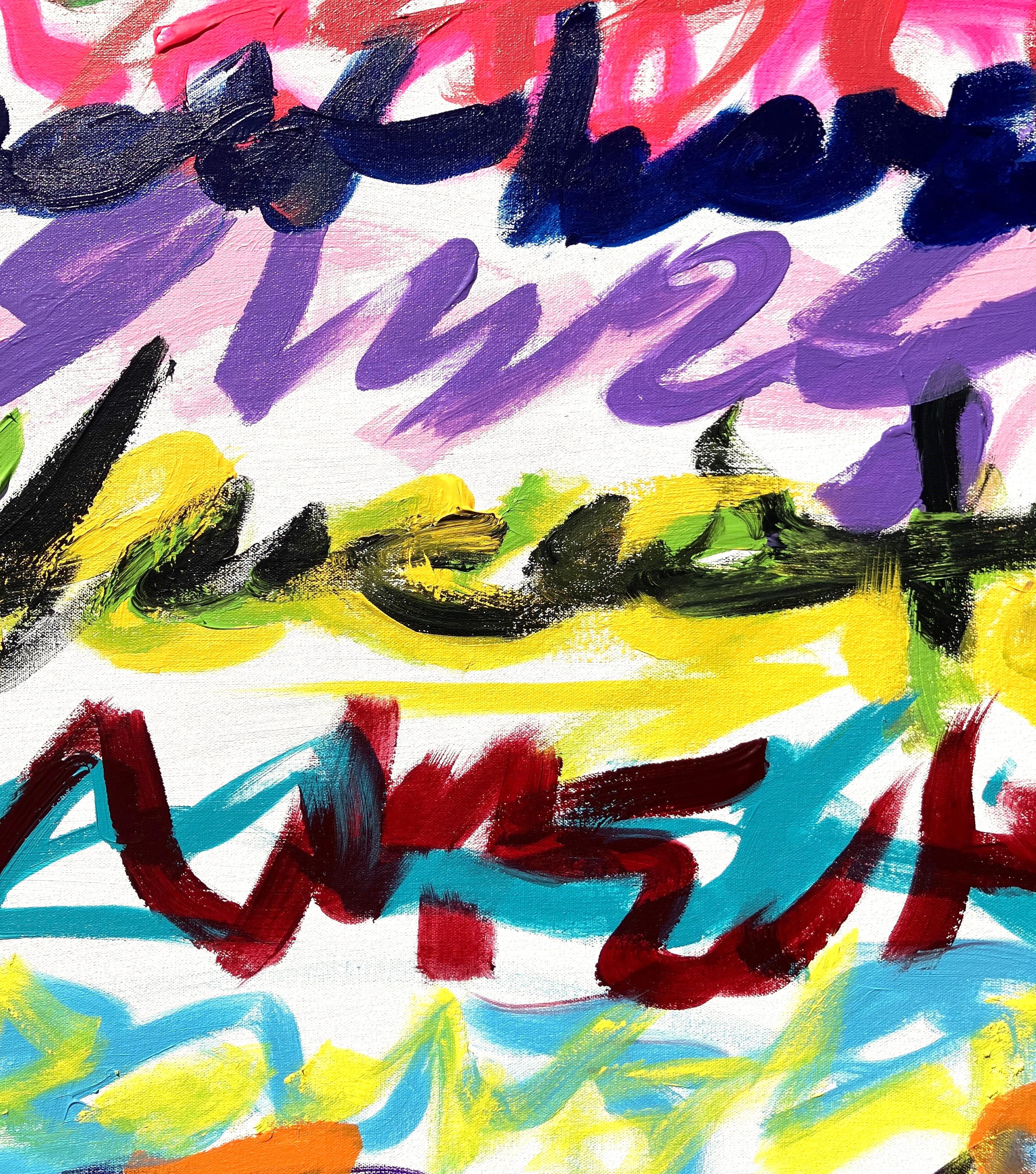Trainspotting /// Contemporary Abstract Expressionist Colorful Typography Paint For Sale 2