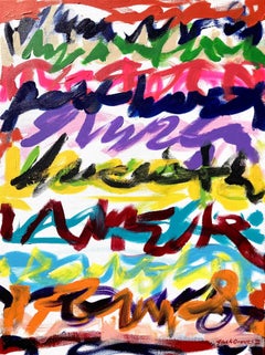 Trainspotting /// Contemporary Abstract Expressionist Colorful Typography Paint