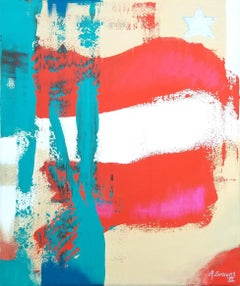 USA Flag Icon II /// Contemporary Abstract Street Pop Art United States Painting