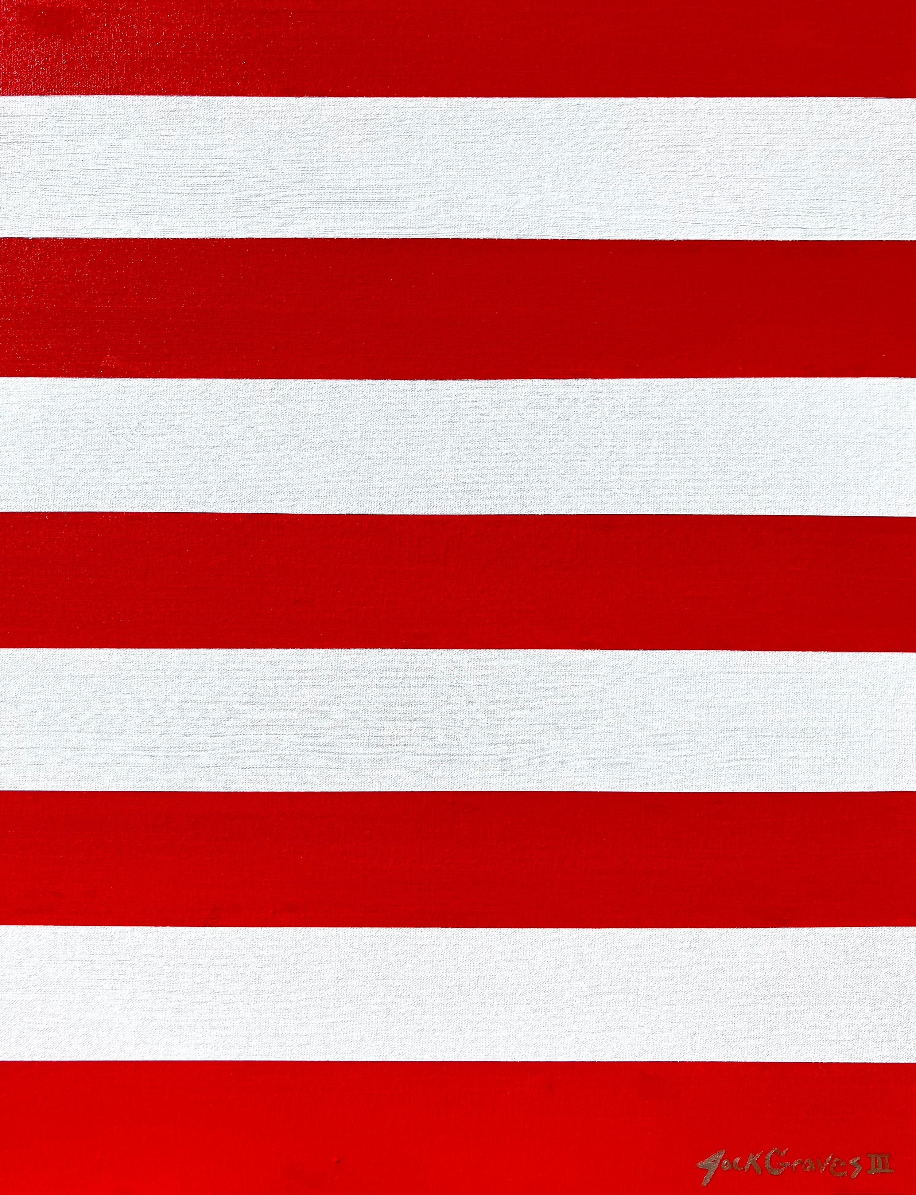 Drapeau américain IV /// Contemporary Pop Art United States of America Stars and Stripes - Rouge Abstract Painting par Jack Graves III