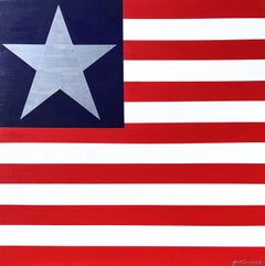 USA Flag IV /// Pop Art contemporanea Stati Uniti d'America a stelle e strisce