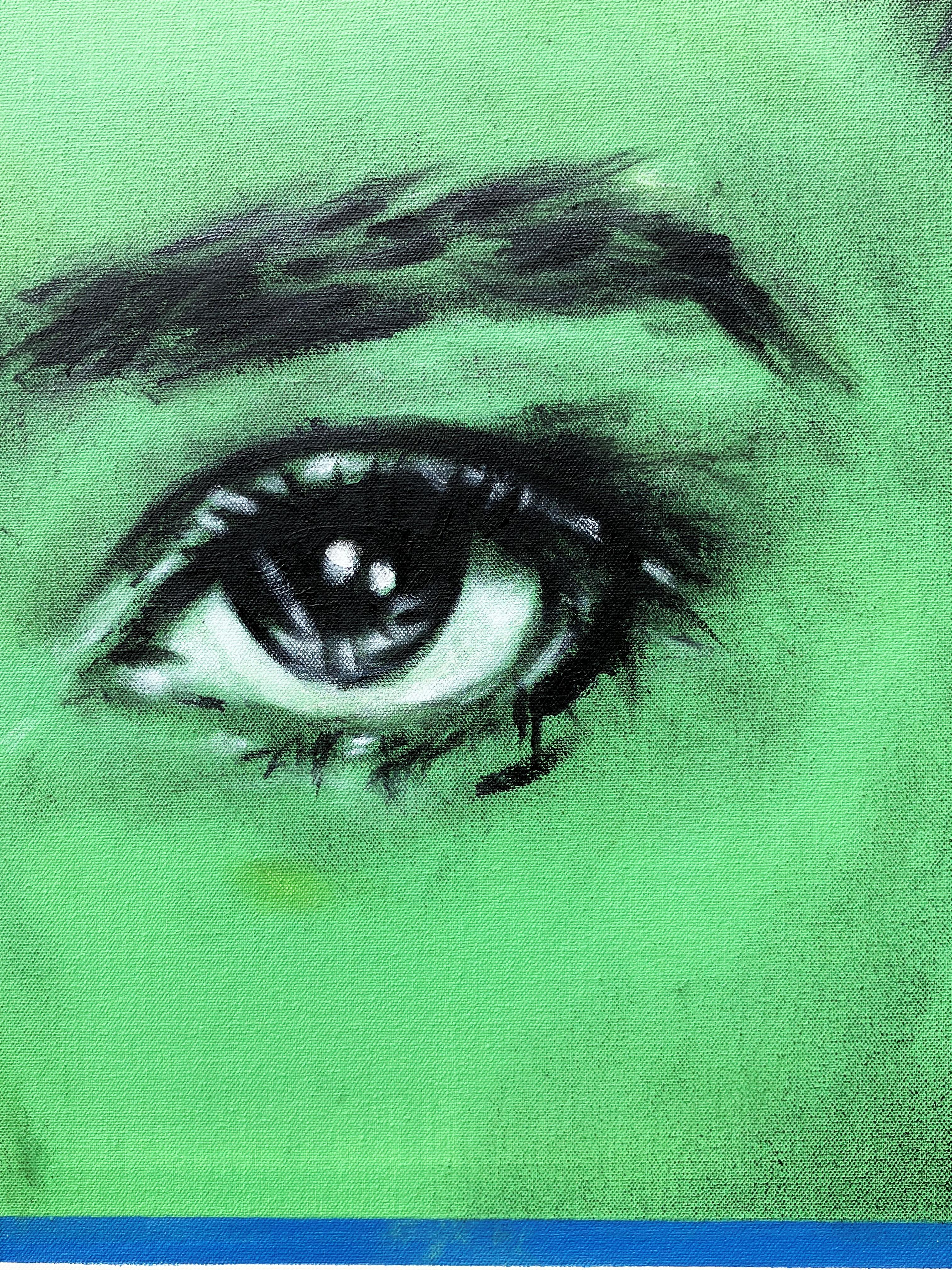 Paravento veneziano, verde vittoriano /// Pittura pop art contemporanea di strada grande in vendita 7