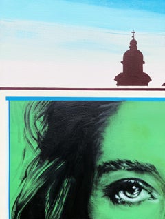 Paravento veneziano, verde vittoriano /// Pittura pop art contemporanea di strada grande