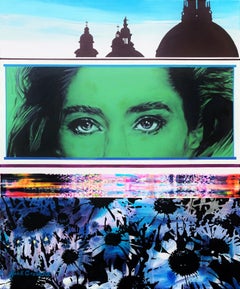 Paravento veneziano, verde vittoriano /// Pittura pop art contemporanea di strada grande