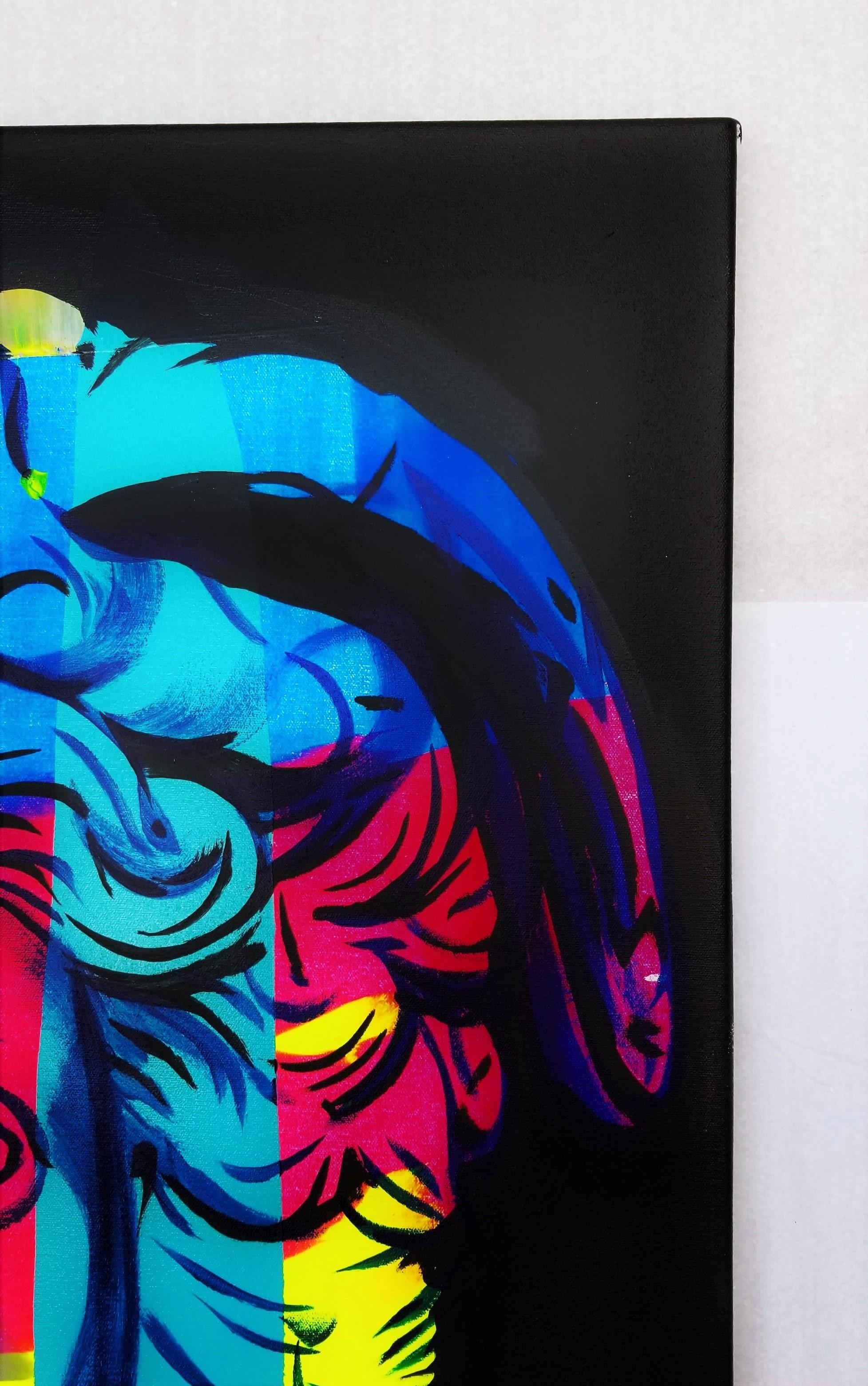 Versace Icon III (Medusa) - Portrait Painting Nero di Jack Graves III