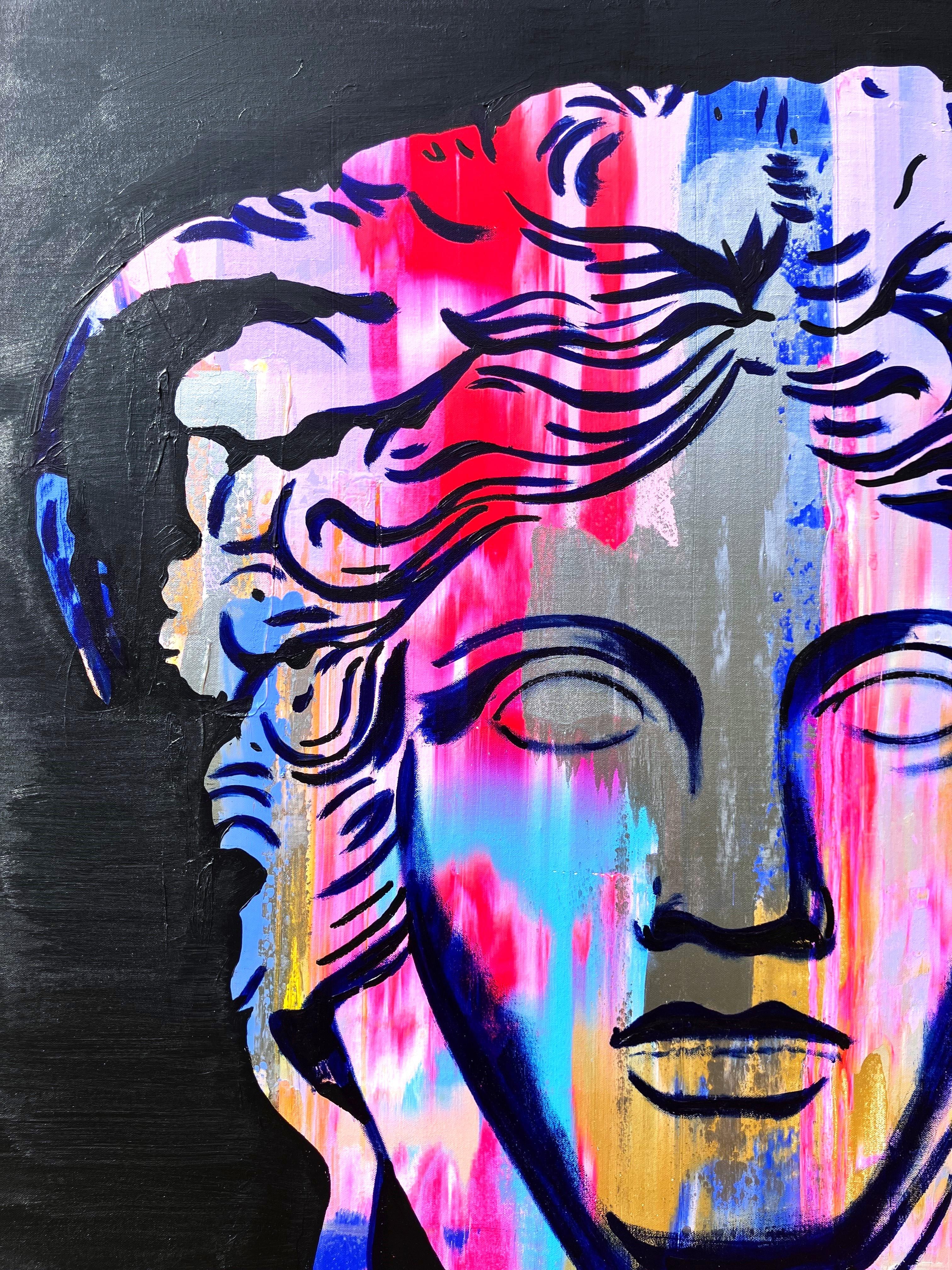 Versace (Medusa) V /// Jack Graves Greek Mythology Italian Luxury Fashion Paint - Painting by Jack Graves III