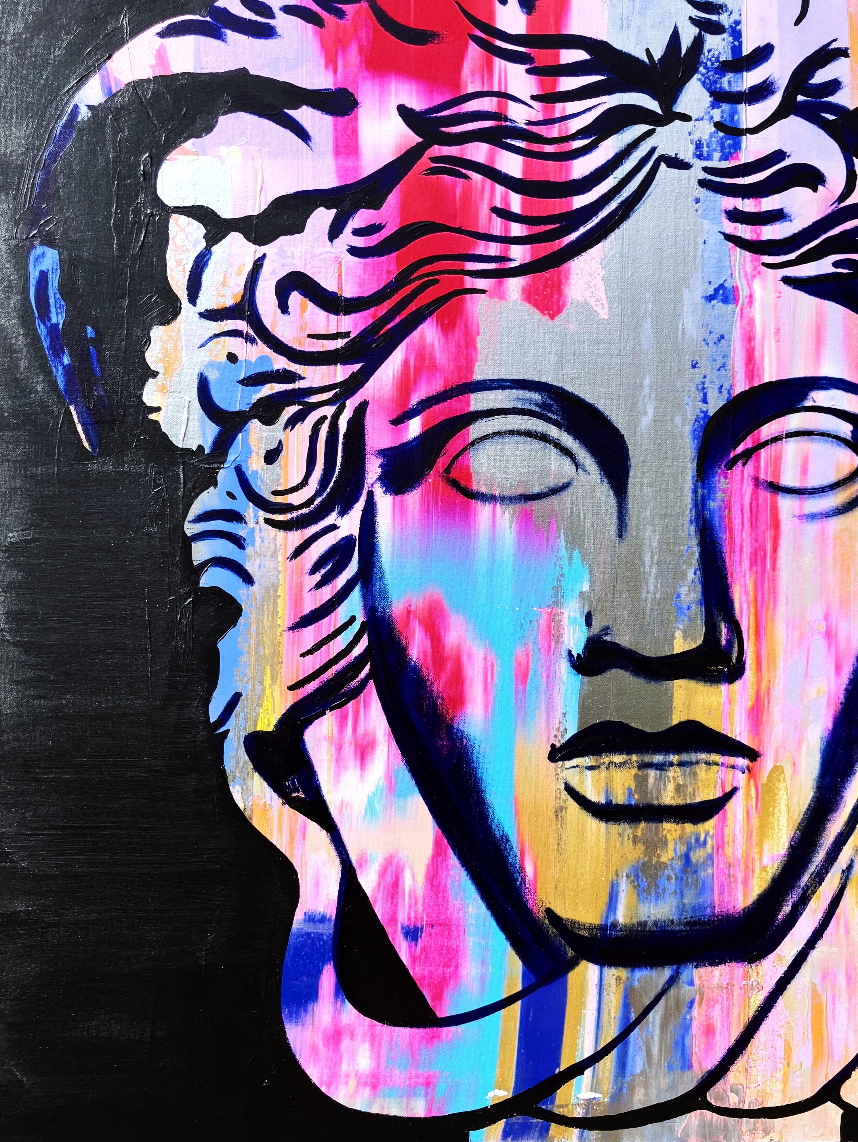 Versace (Medusa) V /// Jack Graves Greek Mythology Italian Luxury Fashion Paint - Pop Art Painting by Jack Graves III