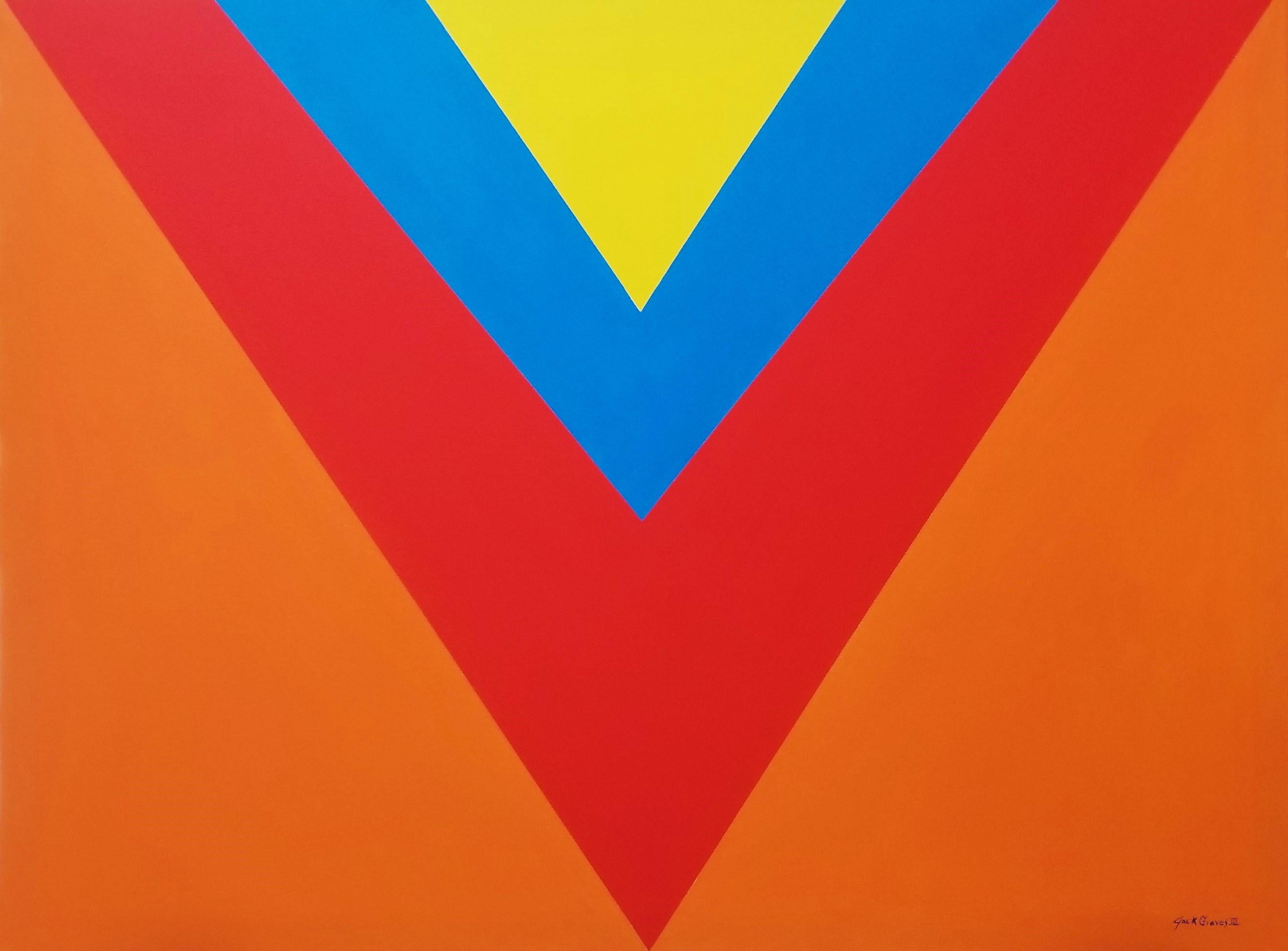 Jack Graves III Abstract Painting - Victory /// Contemporary Abstract Geometric Minimalism Painting Colorful Modern
