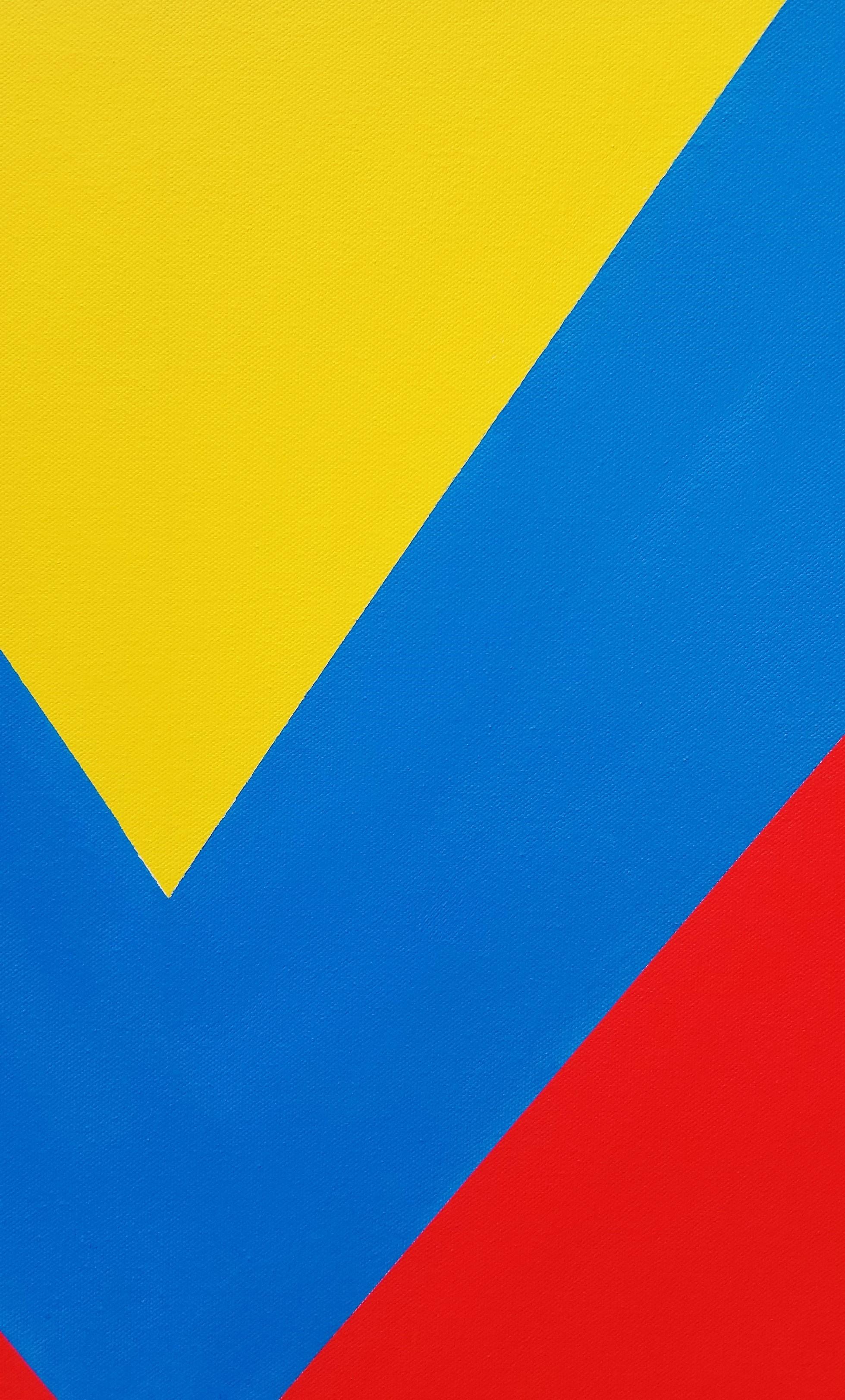 Victory /// Contemporary Abstract Geometric Minimalism Painting Colorful Modern For Sale 6