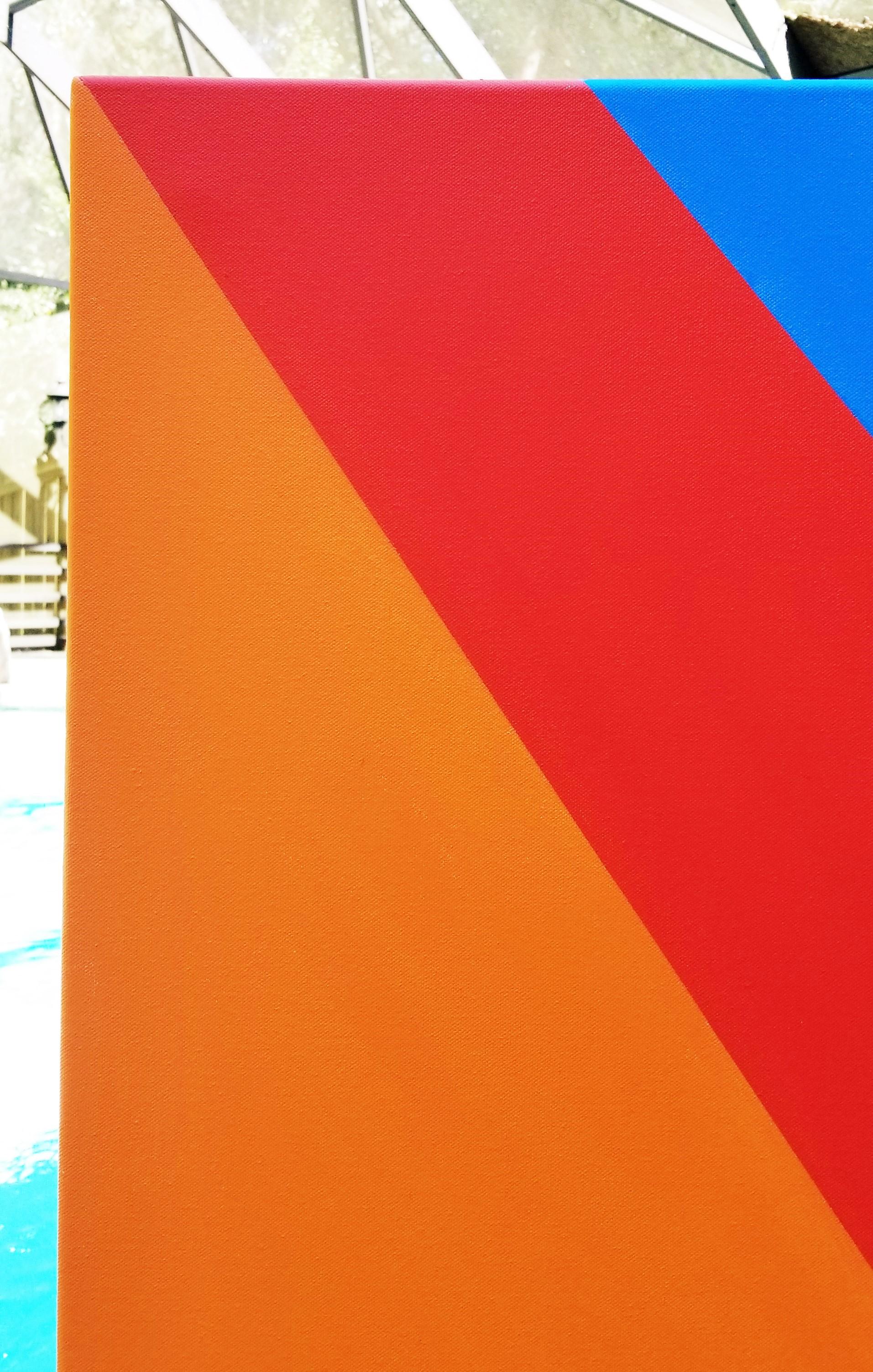 Victory /// Contemporary Abstract Geometric Minimalism Painting Colorful Modern - Red Abstract Painting by Jack Graves III