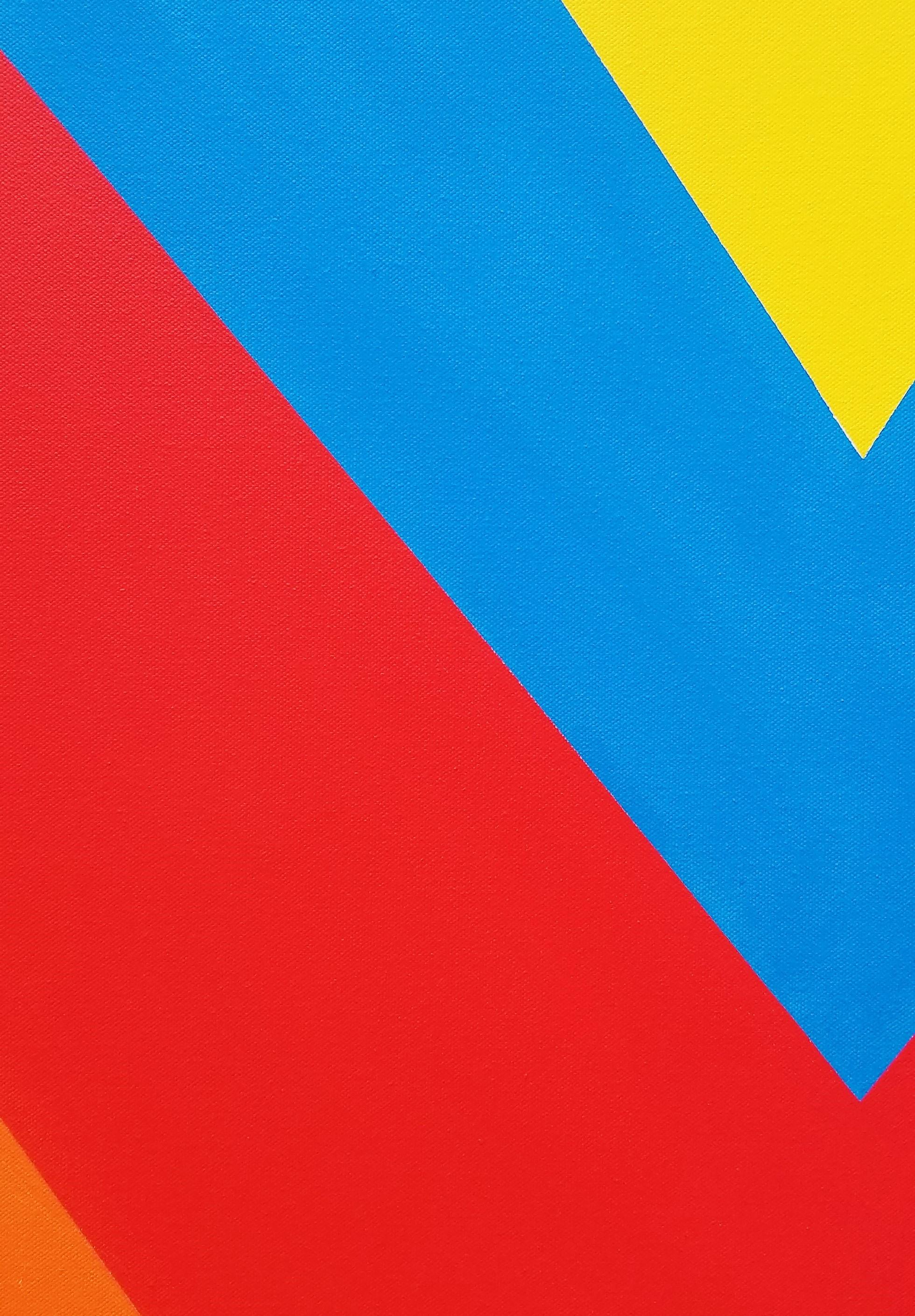 Victory /// Contemporary Abstract Geometric Minimalism Painting Colorful Modern For Sale 4
