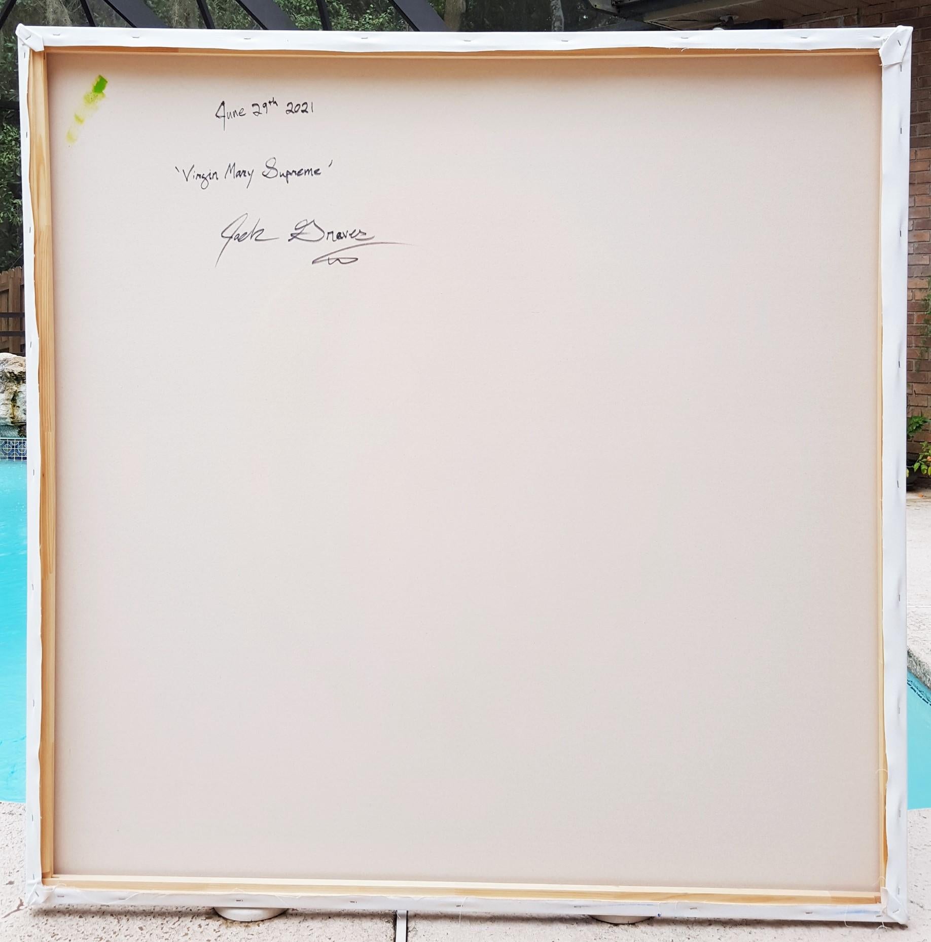 Jungfrau Maria Supreme /// Zeitgenössische Street Pop Art Portrait Malerei Religiös im Angebot 6