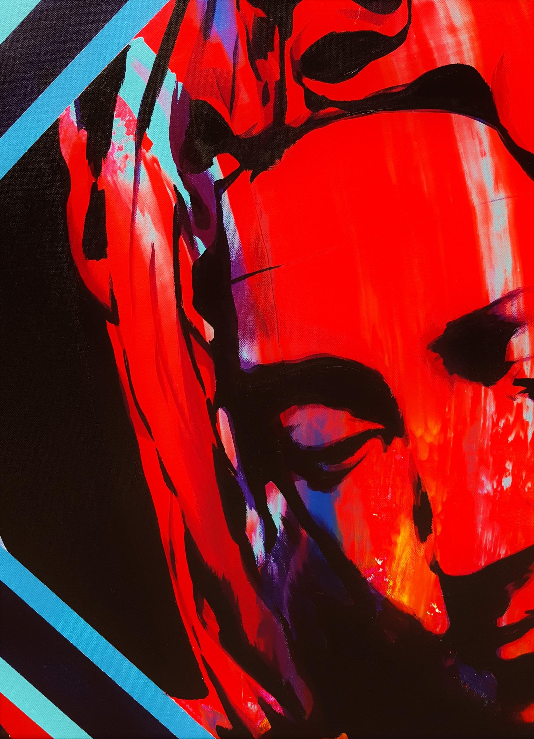 Virgin Mary Supreme /// Contemporary Street Pop Art Portrait Malerei Religiös  im Angebot 3