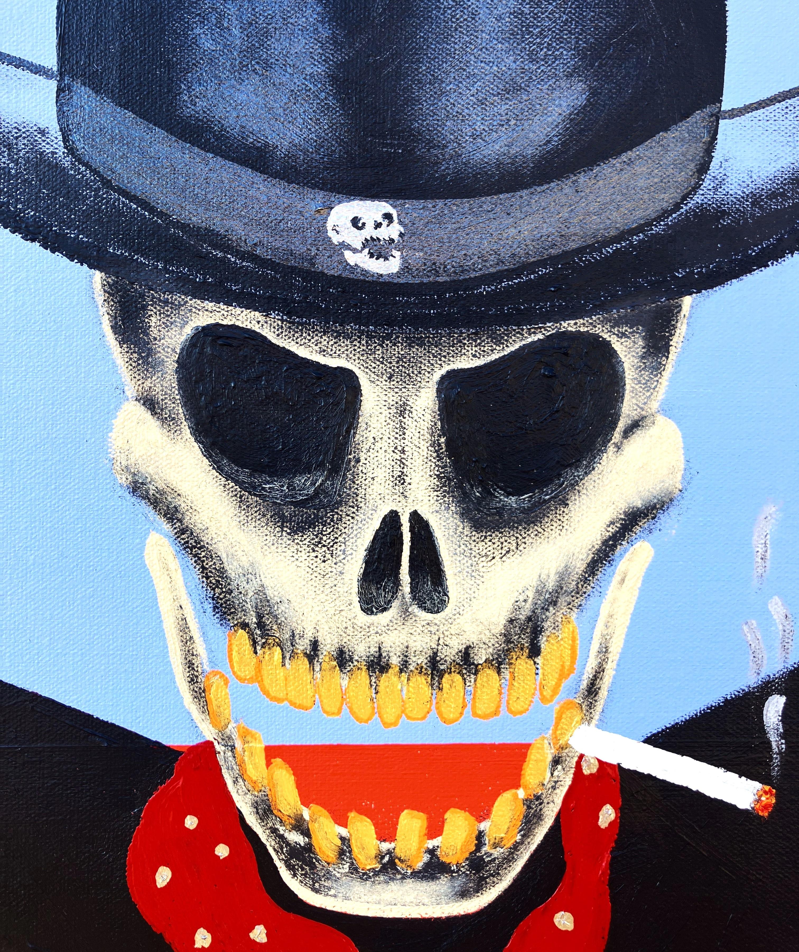 Wanted Cowboy Death /// Wild West Western Poster Painting Funny Contemporary Art en vente 7