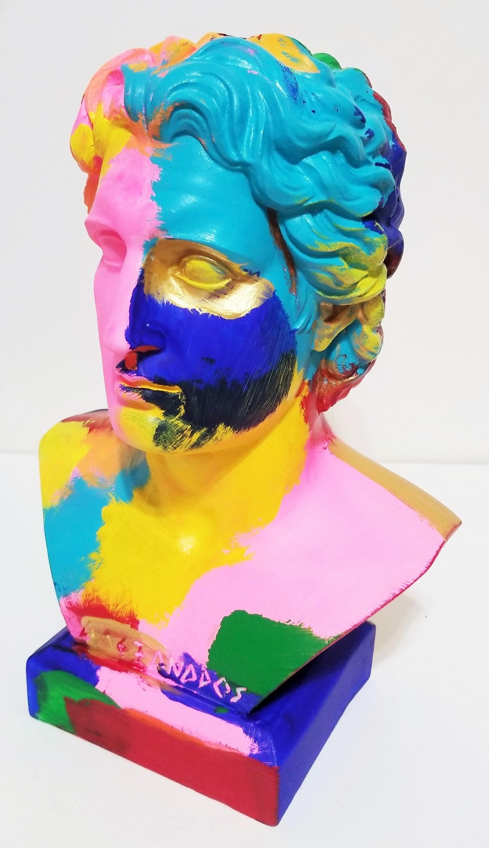Alexander the Great Sculpture II /// Contemporary Street Pop Art Joker Bust Head en vente 8