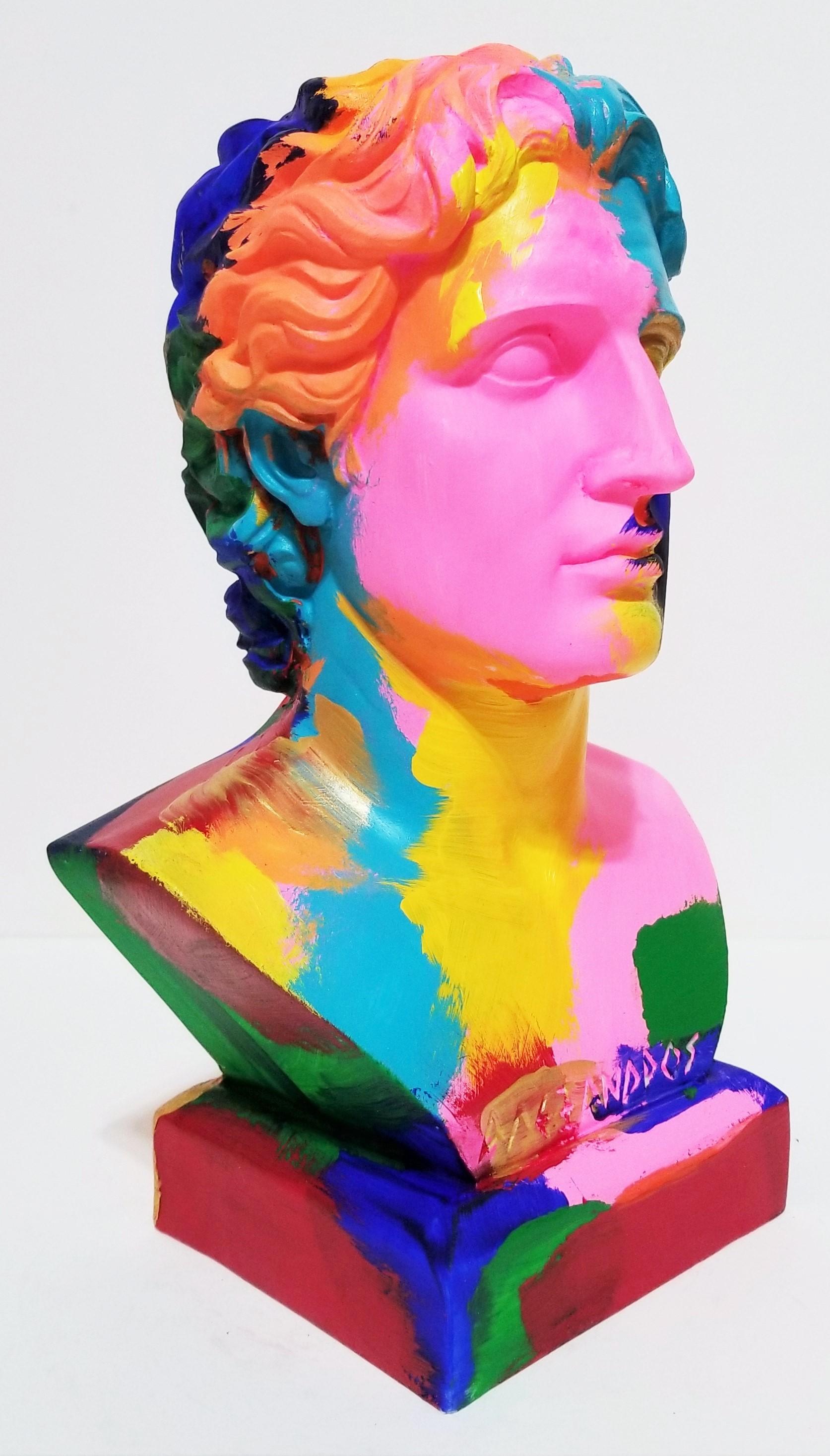 Alexander the Great Sculpture II /// Contemporary Street Pop Art Joker Bust Head en vente 4