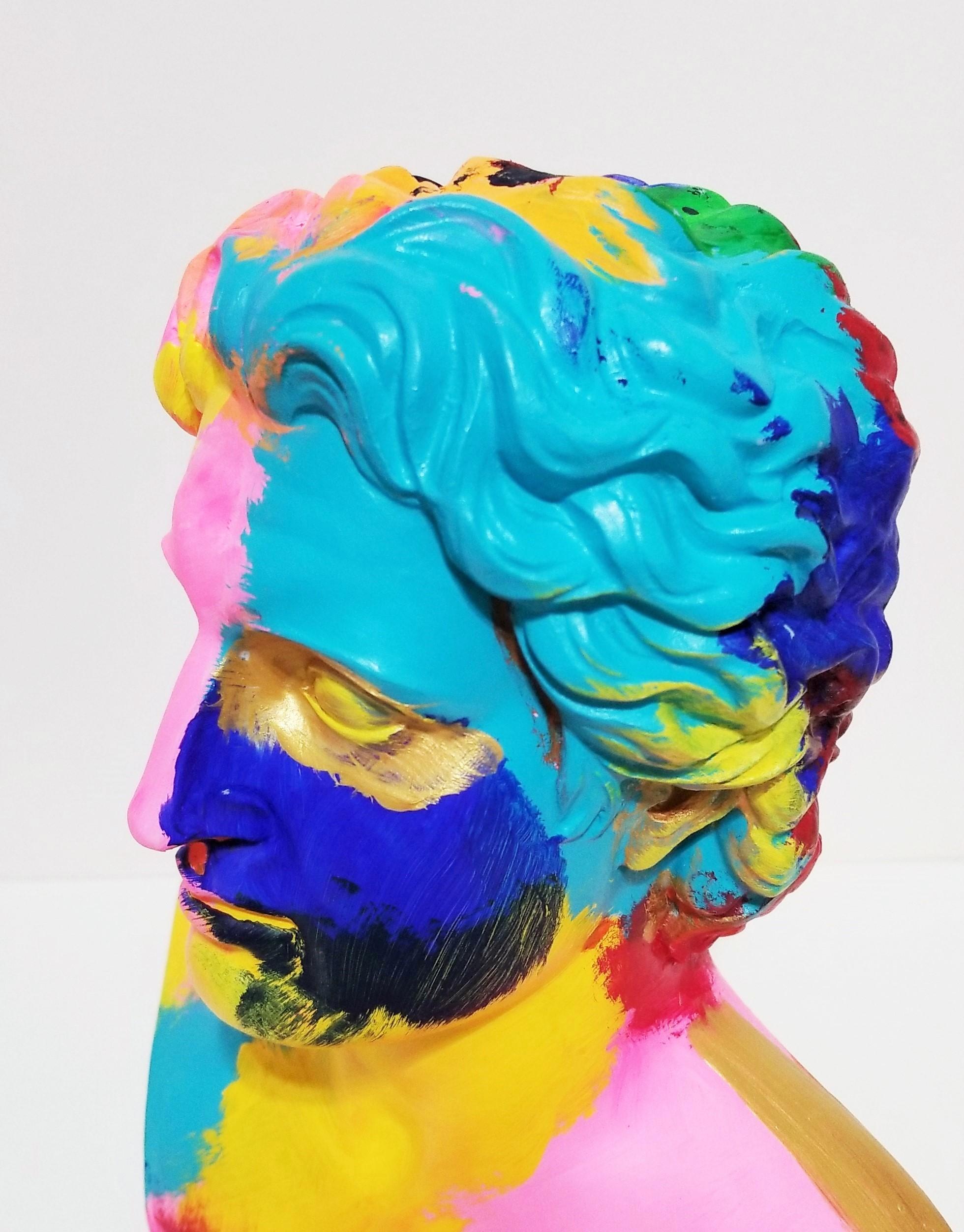 Alexander the Great Sculpture II /// Contemporary Street Pop Art Joker Bust Head For Sale 7