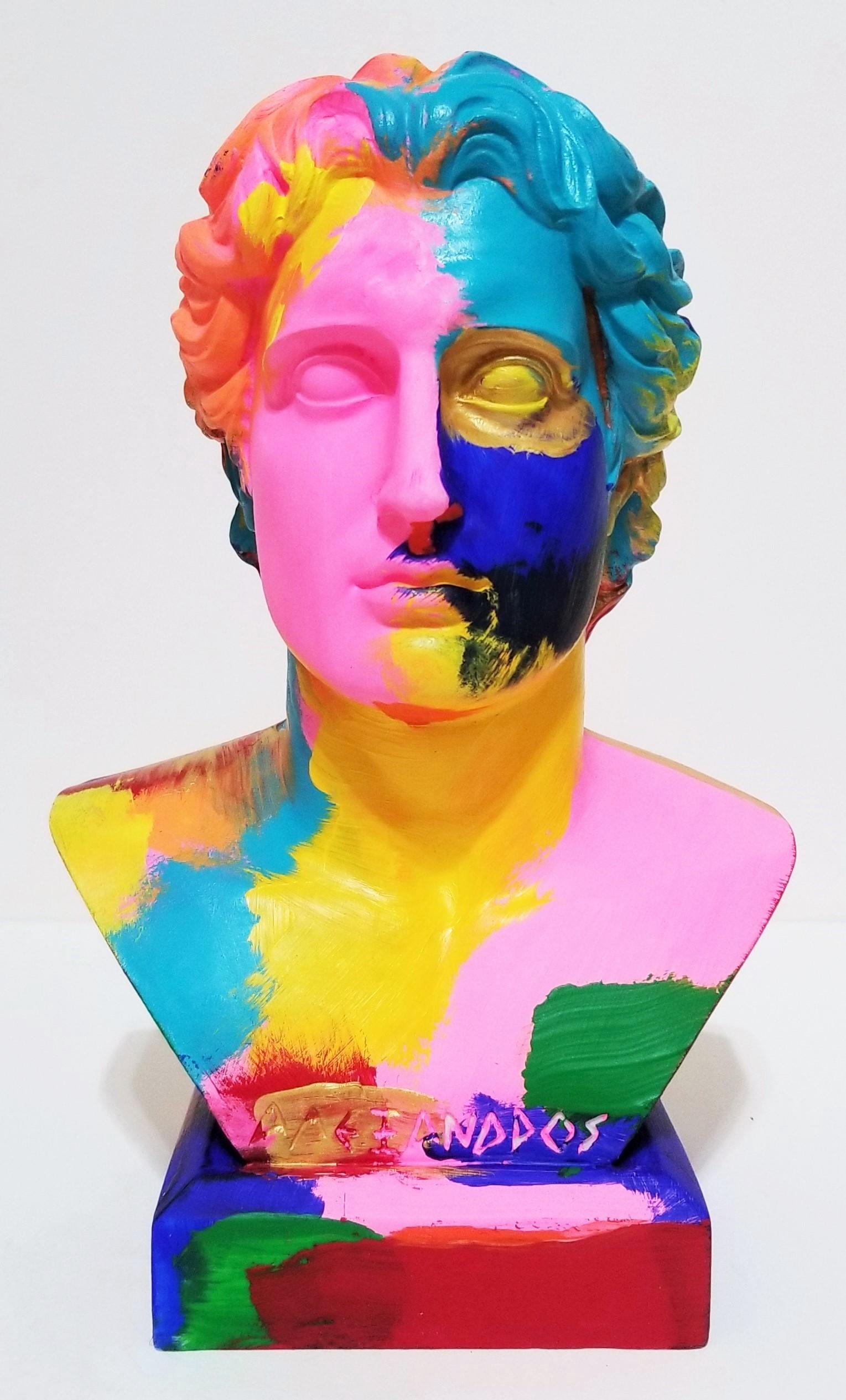 Figurative Sculpture Jack Graves III - Alexander the Great Sculpture II /// Contemporary Street Pop Art Joker Bust Head