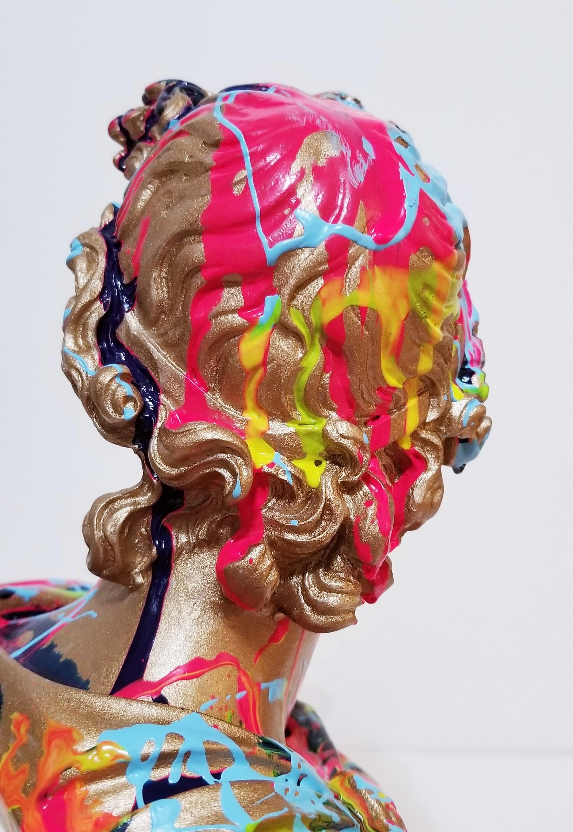Sculpture Apollo /// Contemporary Classics Mythology Head Painted Colorful Art en vente 8