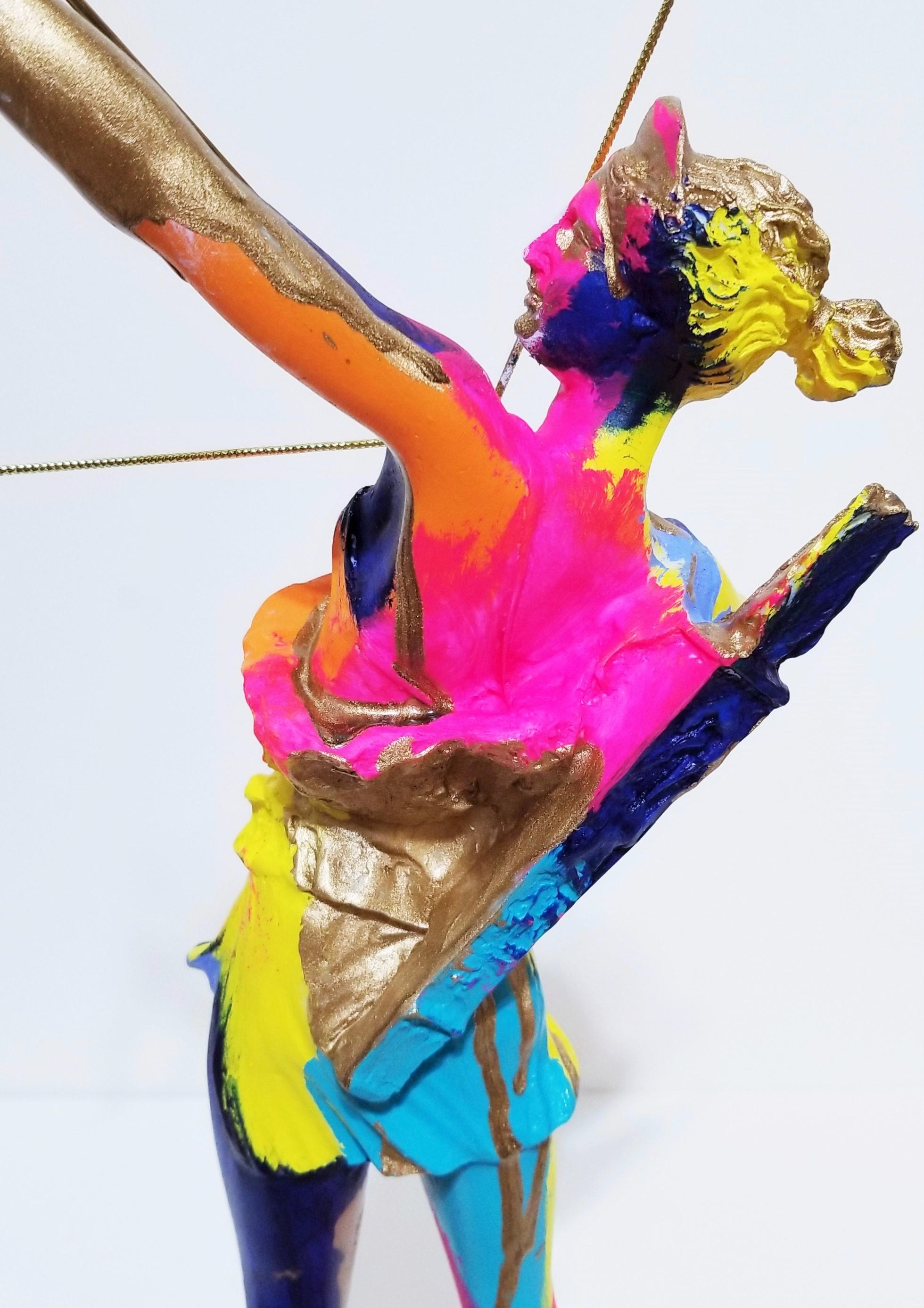 Diana Sculpture II /// Contemporary Pop Street Art Hunt Figurative Bow and Arrow For Sale 9