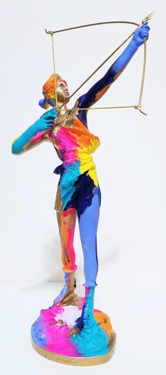 Diana Sculpture II /// Contemporary Pop Street Art Hunt Figurative Bow and Arrow