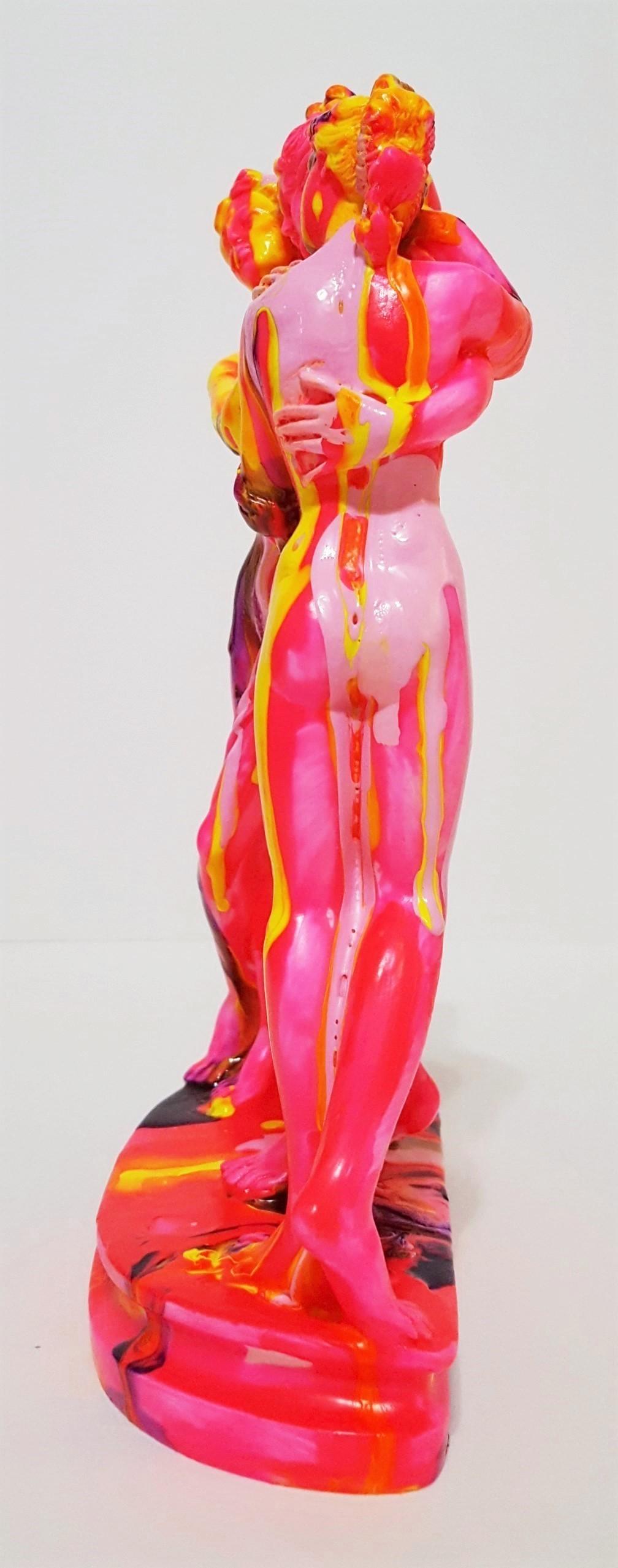 The Three Graces Sculpture (Antonio Canova) /// Contemporary Classics Colorful  - Gray Nude Sculpture by Jack Graves III