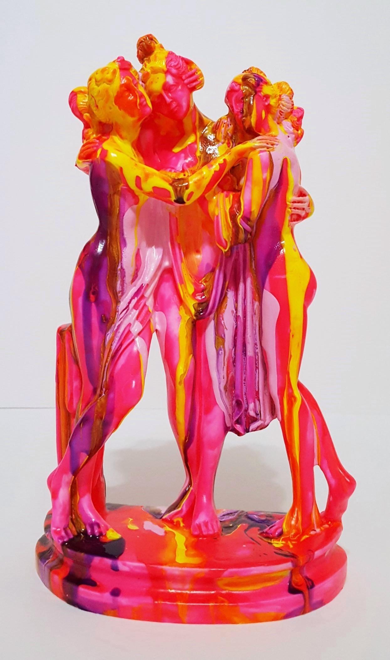 Jack Graves III Nude Sculpture - The Three Graces Sculpture (Antonio Canova) /// Contemporary Classics Colorful 