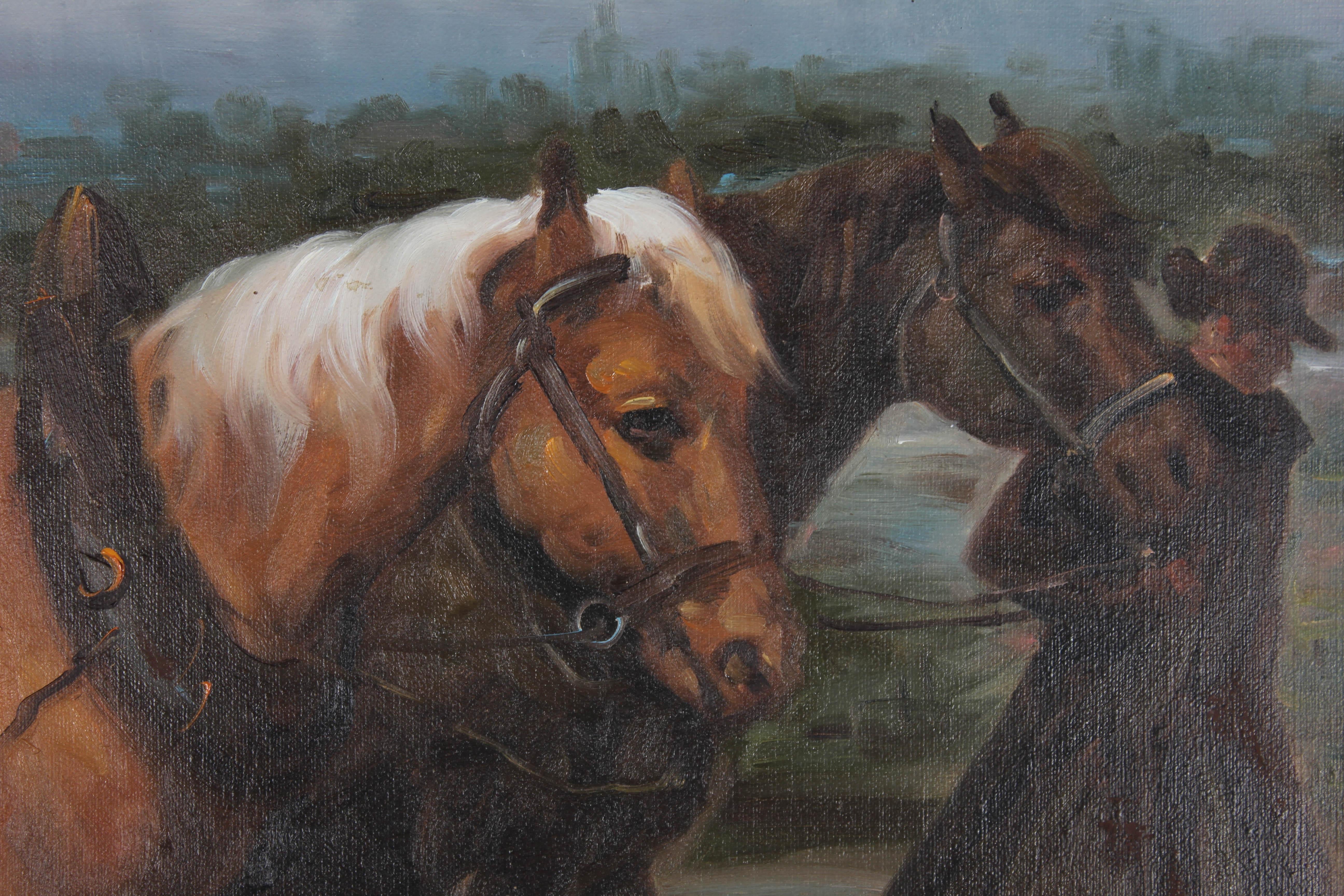 Jack Green  - Contemporary Oil, Leading the Shires For Sale 1
