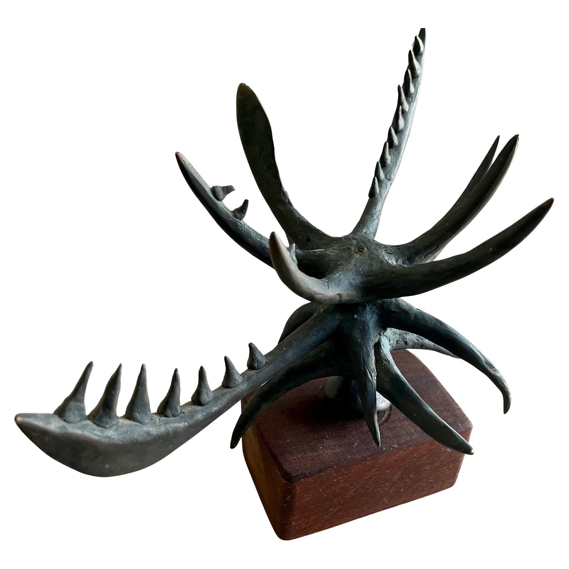 American Jack Hoag California Brutalist Abstract Bronze Sculpture For Sale