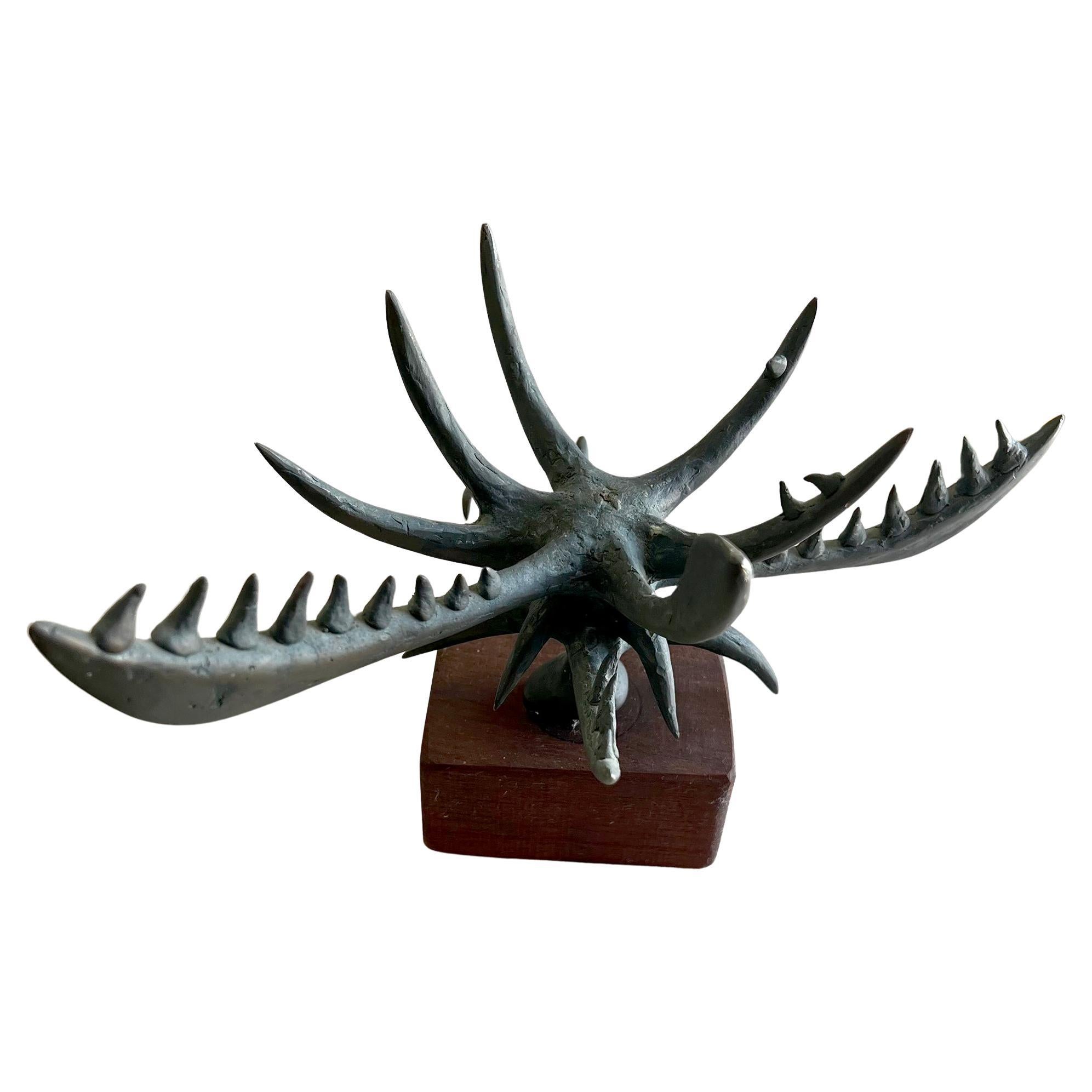 Jack Hoag California Brutalist Abstract Bronze Sculpture In Good Condition For Sale In Palm Springs, CA