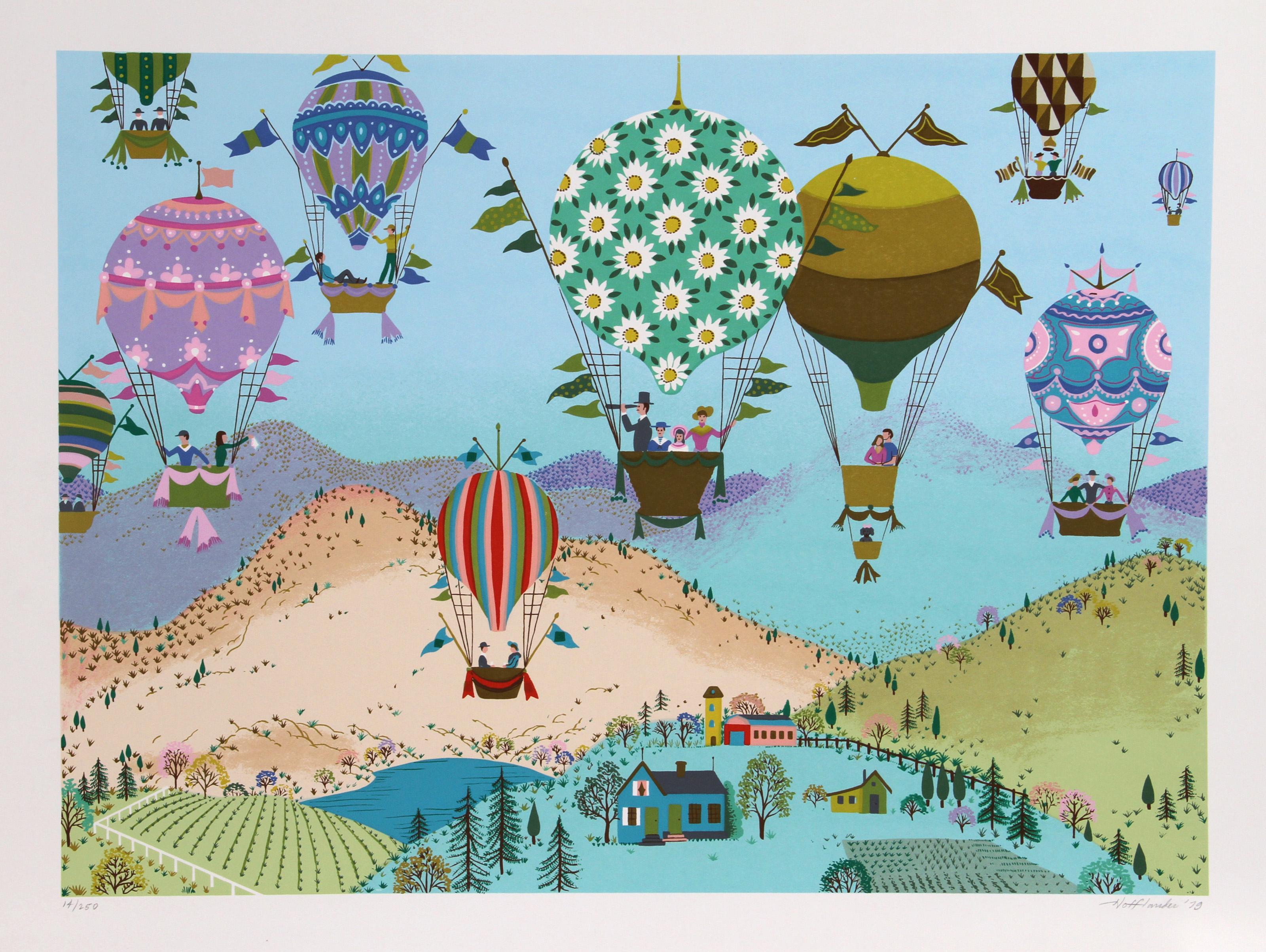Globos de primavera, serigrafía de arte popular de Jack Hofflander