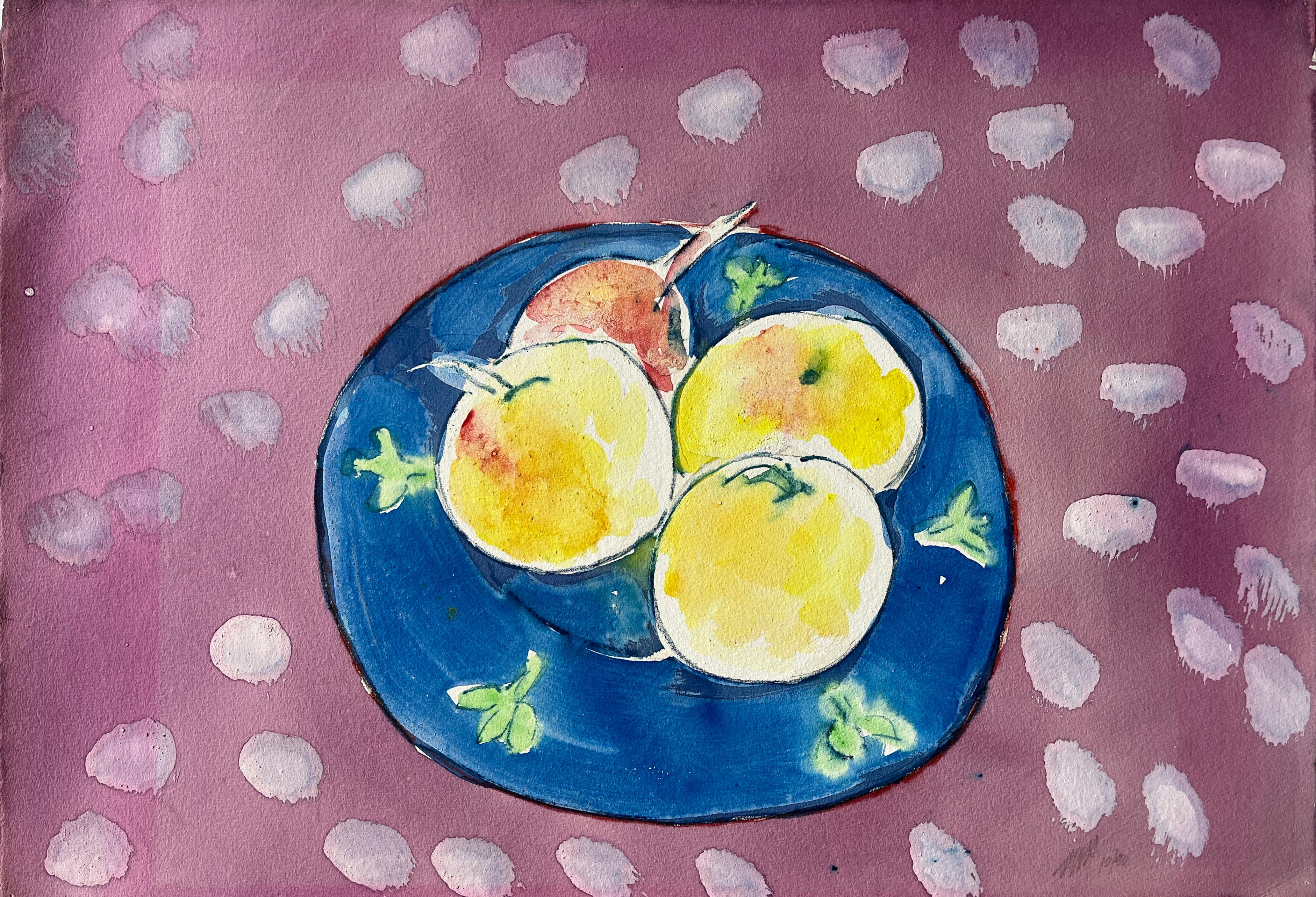 Jack Hooper
"Apples in Blue Bowl" (Des pommes dans un bol bleu)
10-1990
Pastel et gouache sur papier
22.25 "x15.5" sans cadre
Signé et daté au crayon en bas à droite

Jack Hooper, figure marquante de la scène artistique du sud de la Californie dans