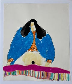 Jack Hooper "Women with Colored Blanket" January 1, 1970 Gouache and marker