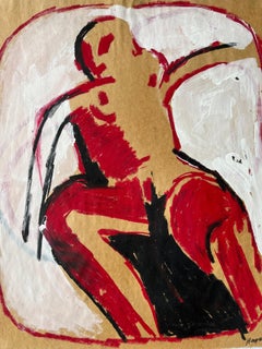 "Nude in Bubble" 1960s Paint & Pastel Nude American Modernist Jack Hooper