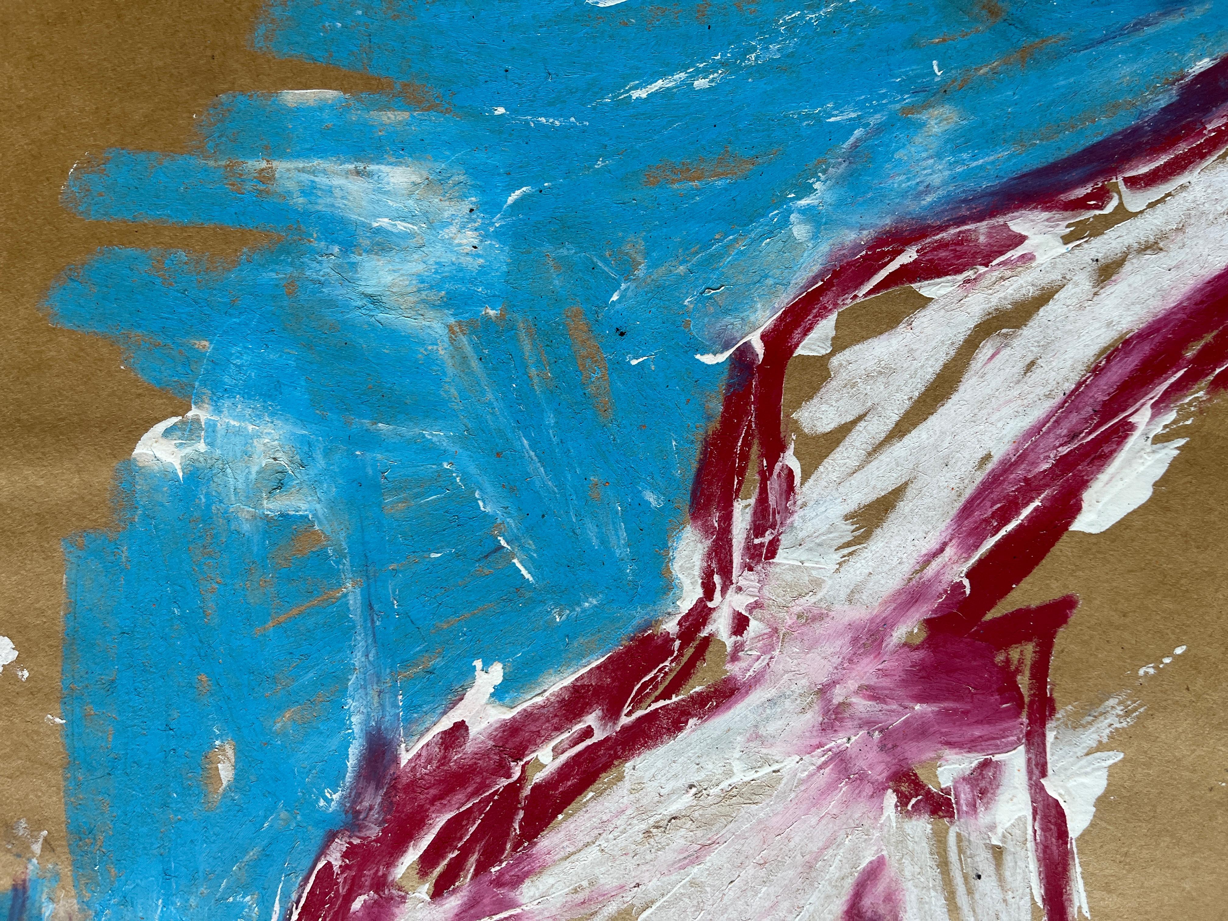 Jack Hooper, nu souligné en rouge sur turquoise, 1962, peinture et nu pastel en vente 4
