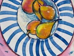 "Pears in Striped Bowl" Painting & Pastel Still Life Jack Hooper
