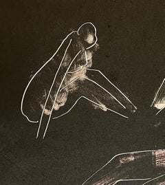 "Three Muses" 1987 Paint & Ink Nude American Modernist Jack Hooper