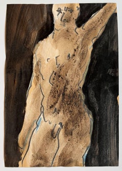 1963 "Male Nude" Painting American Modernist Jack Hooper