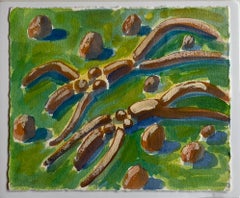 "Figures Laying with Shadows" 1986 American Modernist Jack Hooper Painting