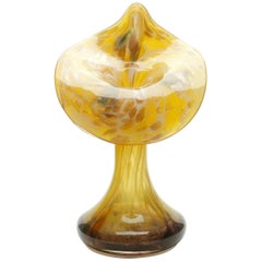 Antique "Jack-in-the-Pulpit" Cornucopia Flower Vase with Gold Flecks