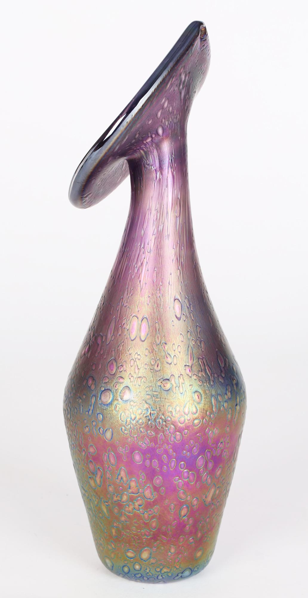 Jack in the Pulpit - Vase en verre d'art irisé de style floral en vente 3