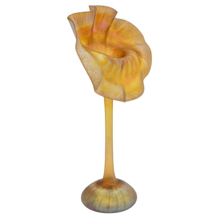 Jack-in-the-pulpit Vase Louis C. Tiffany New York Tiffany Studios 1906 Yellow  For Sale