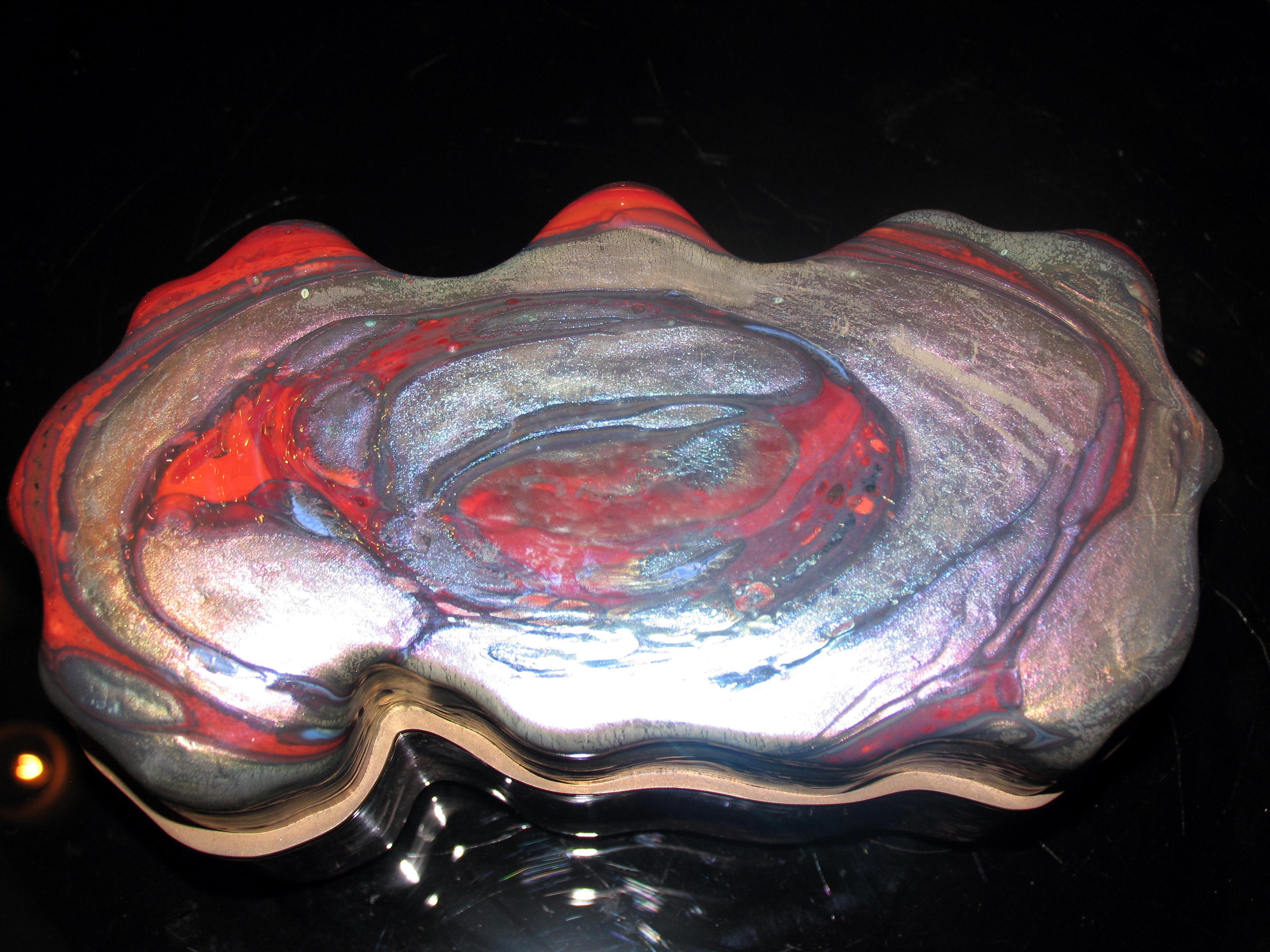 Jack Ink – Large Studio Glass Lidded Box Signed 