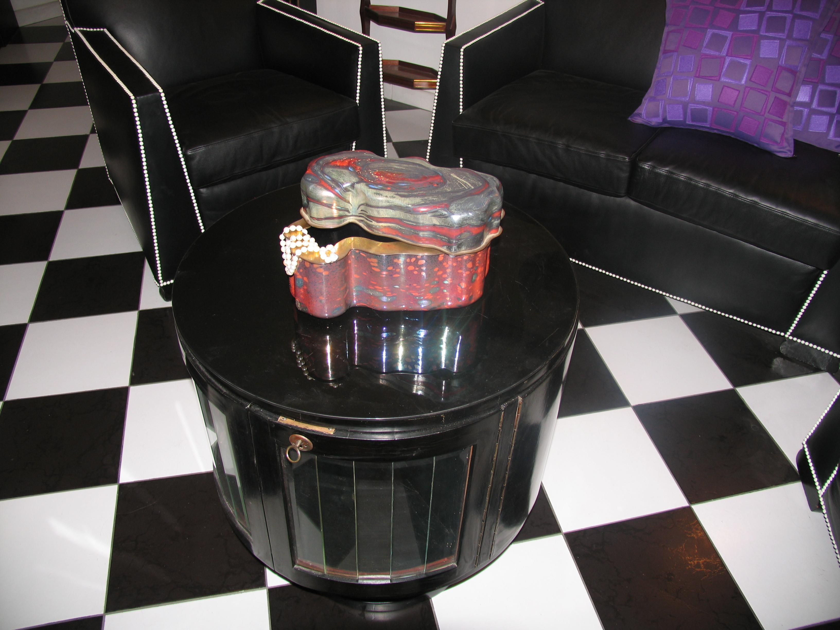 Jack Ink – Large Studio Glass Lidded Box Signed 