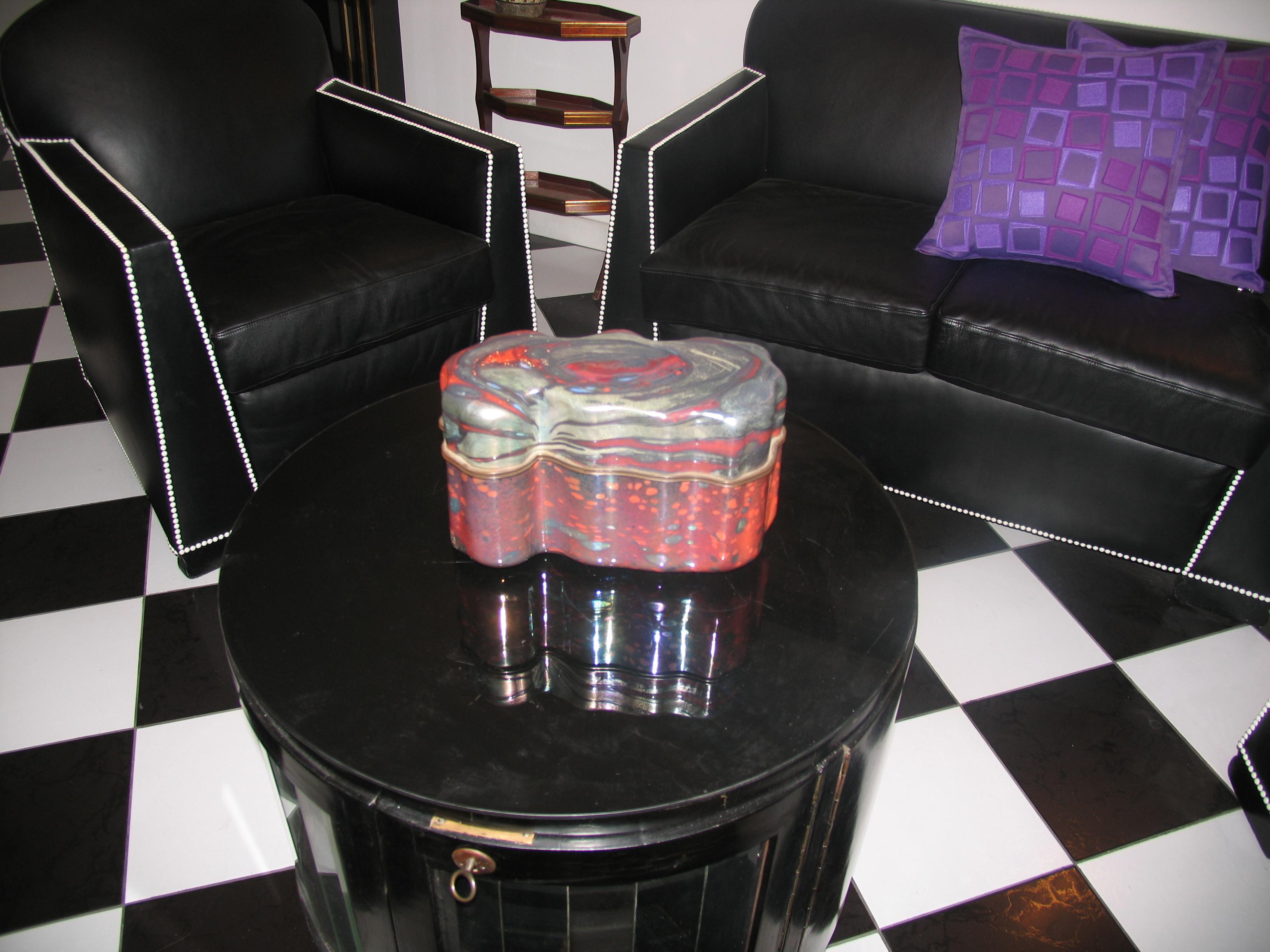 Brass Jack Ink – Large Studio Glass Lidded Box Signed 