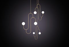 Jack & Jill Pendelleuchte, 3-teilig, Messing und Kristallglaskugel mit G12 LED