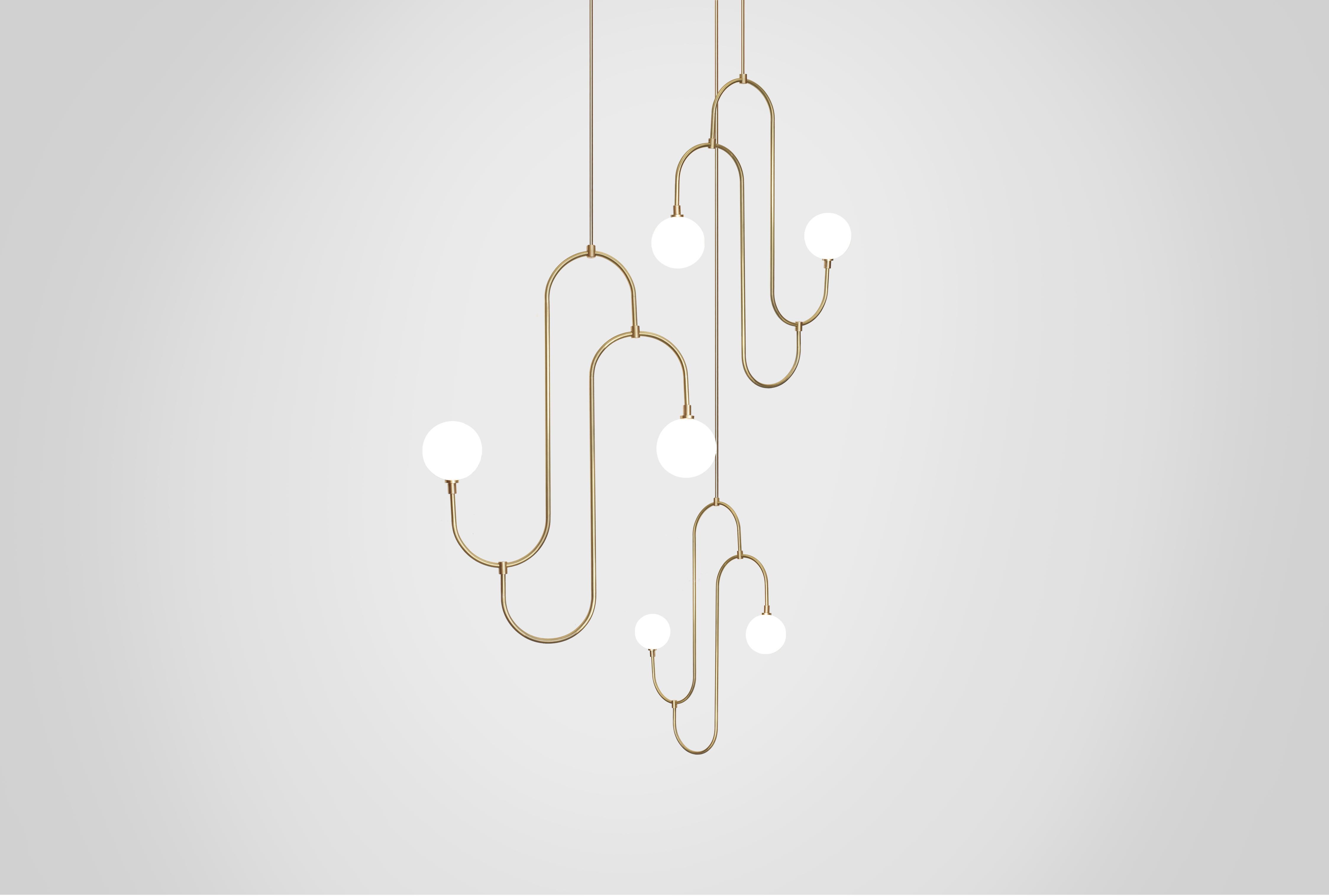 Satinato Ciondolo Jack & Jill 3 pezzi 'Orbita in ottone e cristallo con LED G12' in vendita